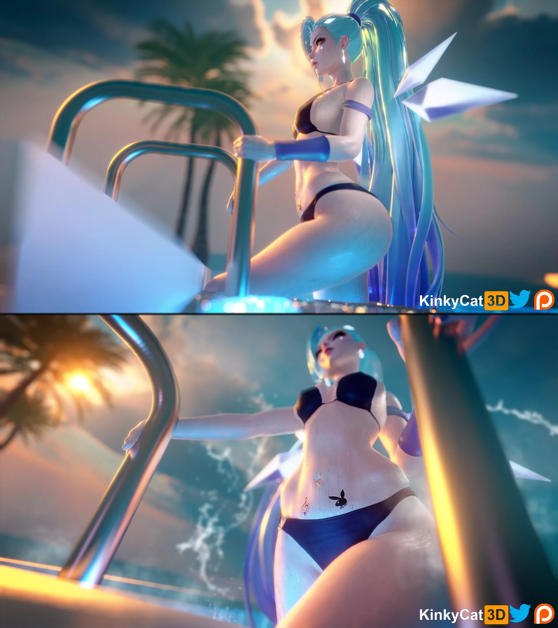 Seraphine bikini 2 (KinkyCat3D)