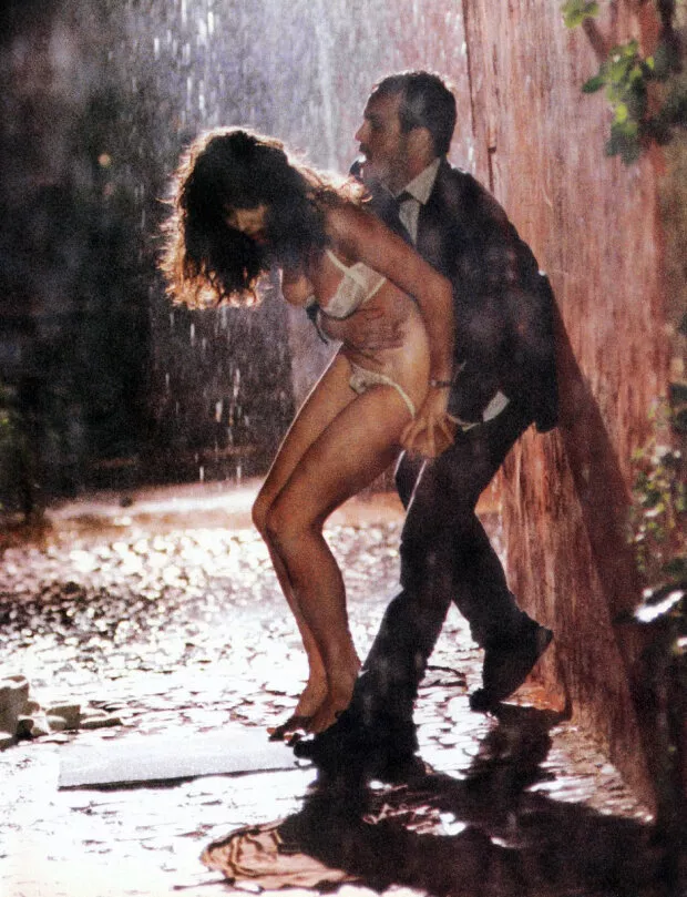 Sex in a rainy alley