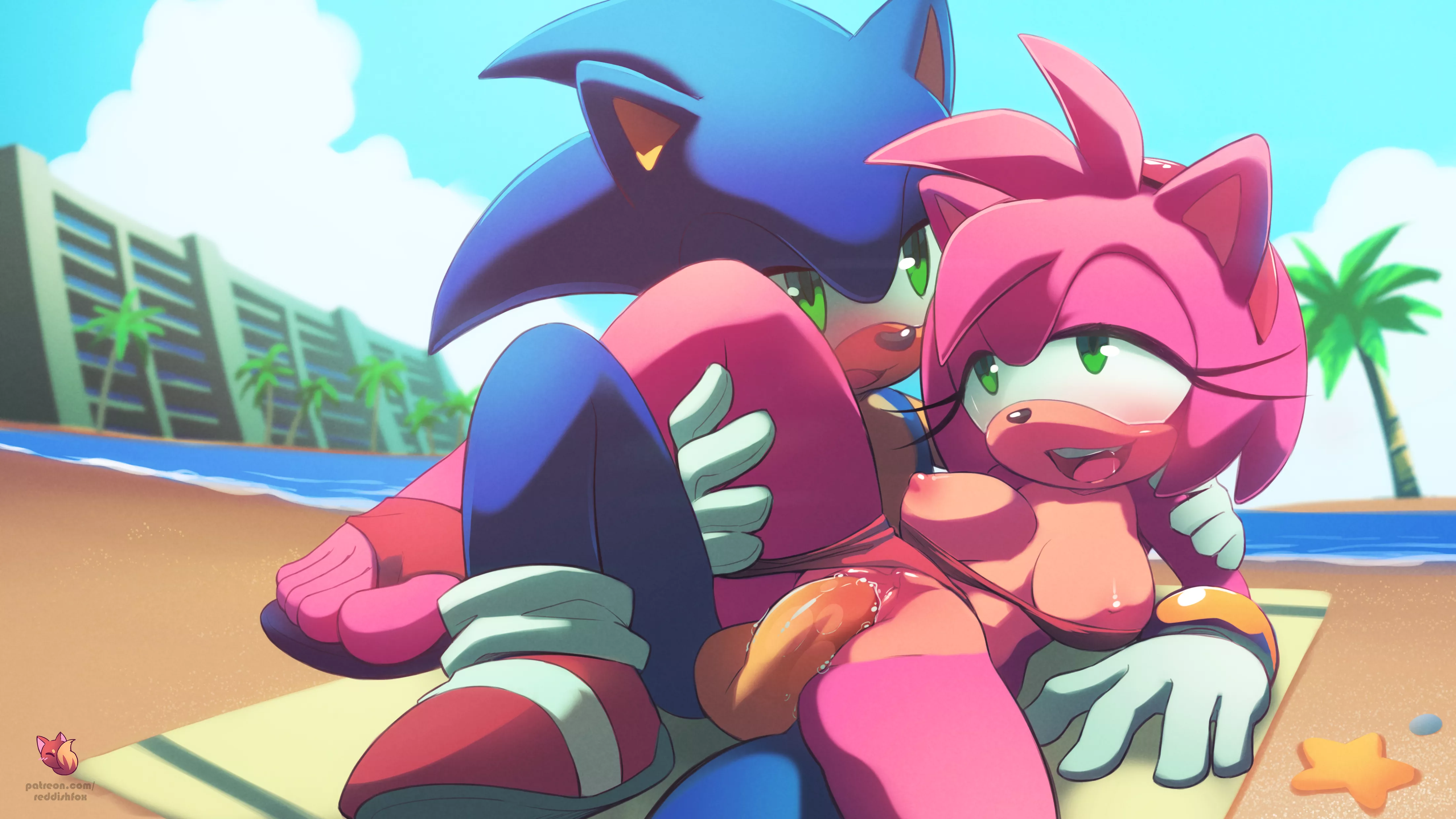 Sex on the Beach [Sonic x Amy] (ReddishFox)