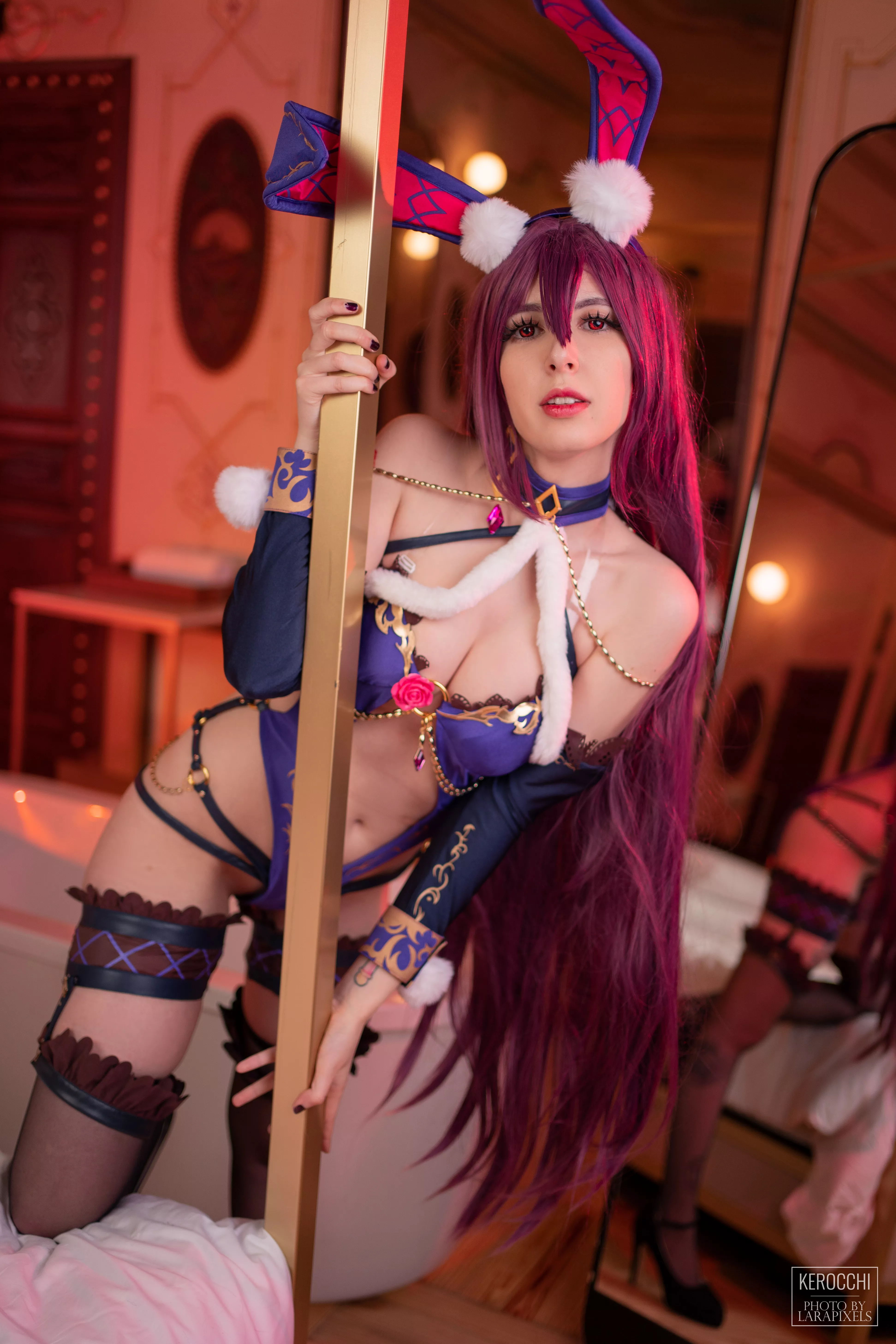 Sexy bunny Scathach cosplay by Kerocchi