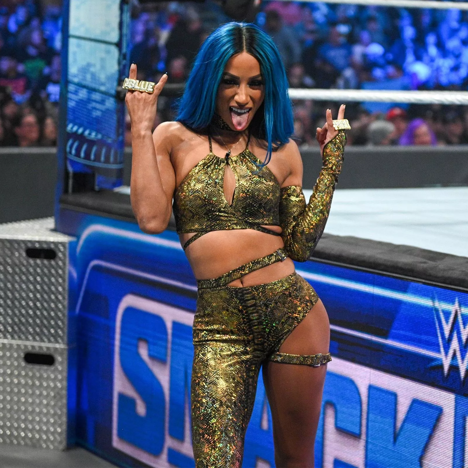 Sexy Sasha sticking tongue out