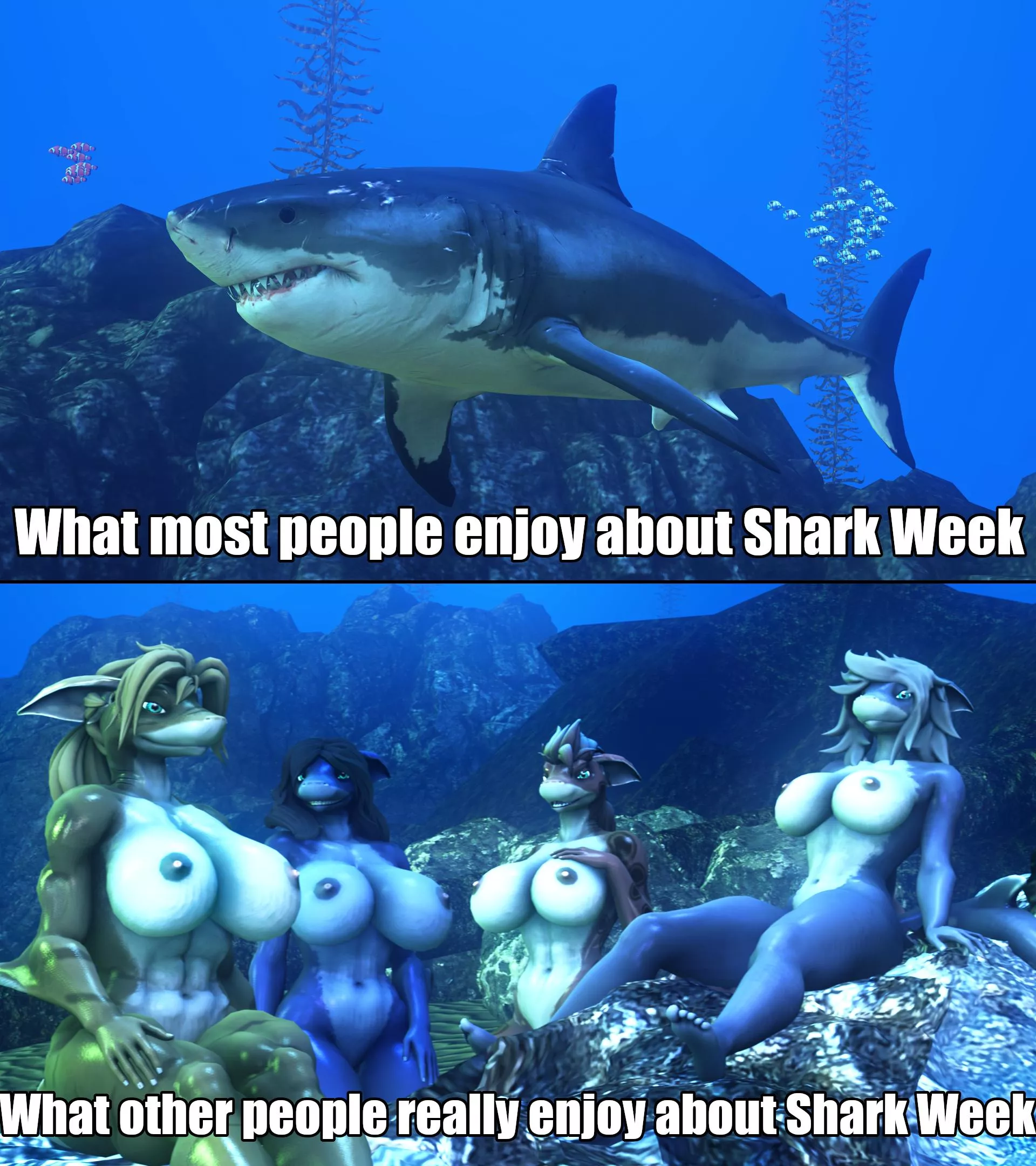 Shark Week meme [F] (Sanguine_Paladin)