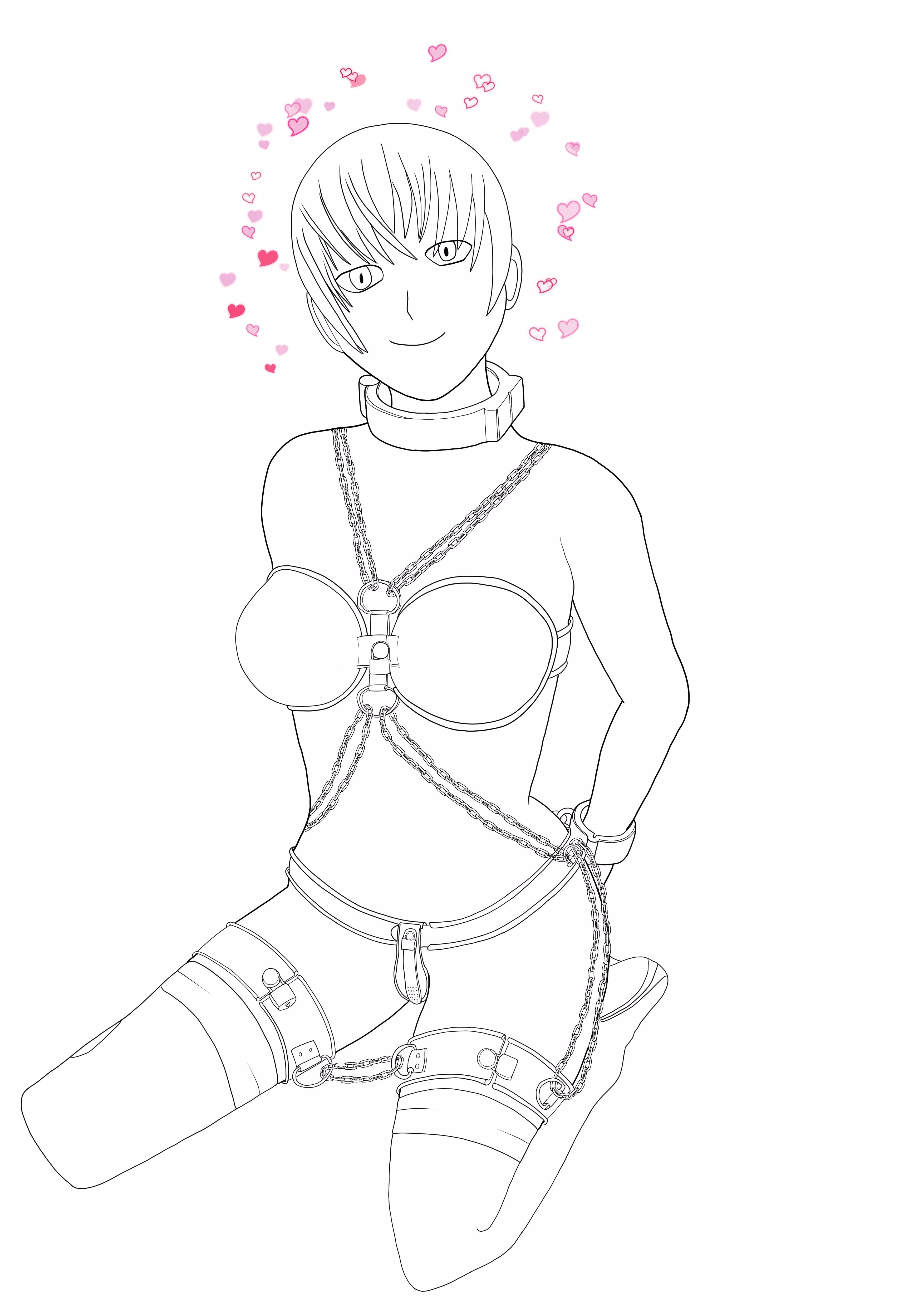 She loves her chastity set (my first chastity drawing, so think there's plenty of room for improvement)