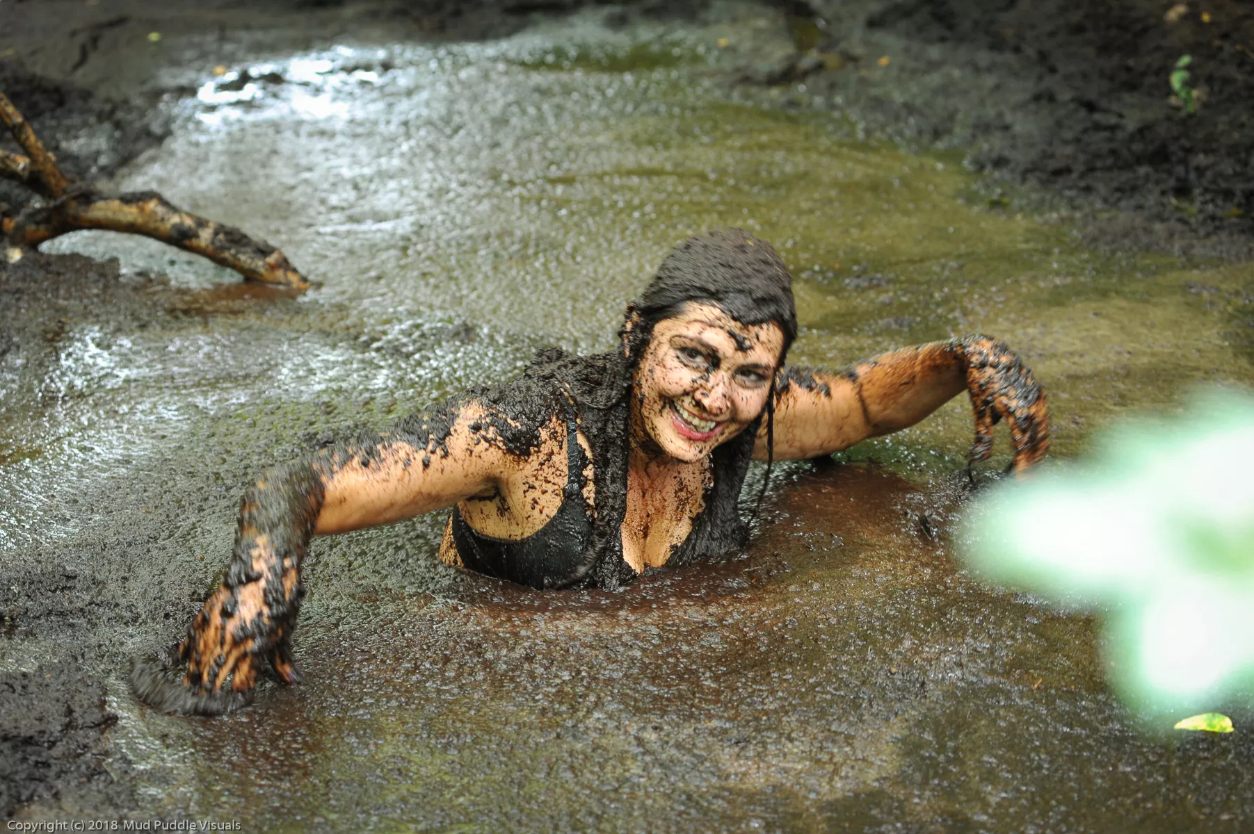 She loves to swim in mud