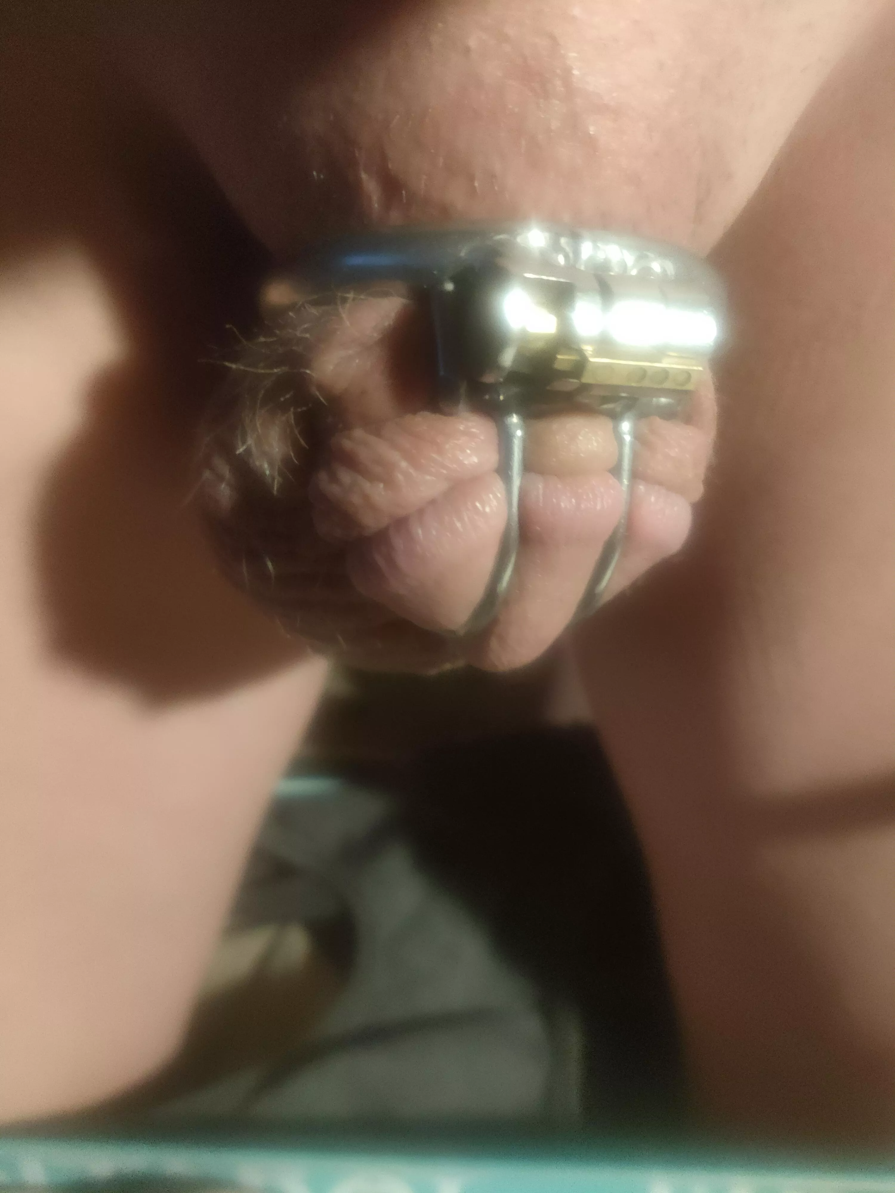 She told me tonight my Christmas present is a ruined orgasm in my cage, using her wand on my caged cock ,her words