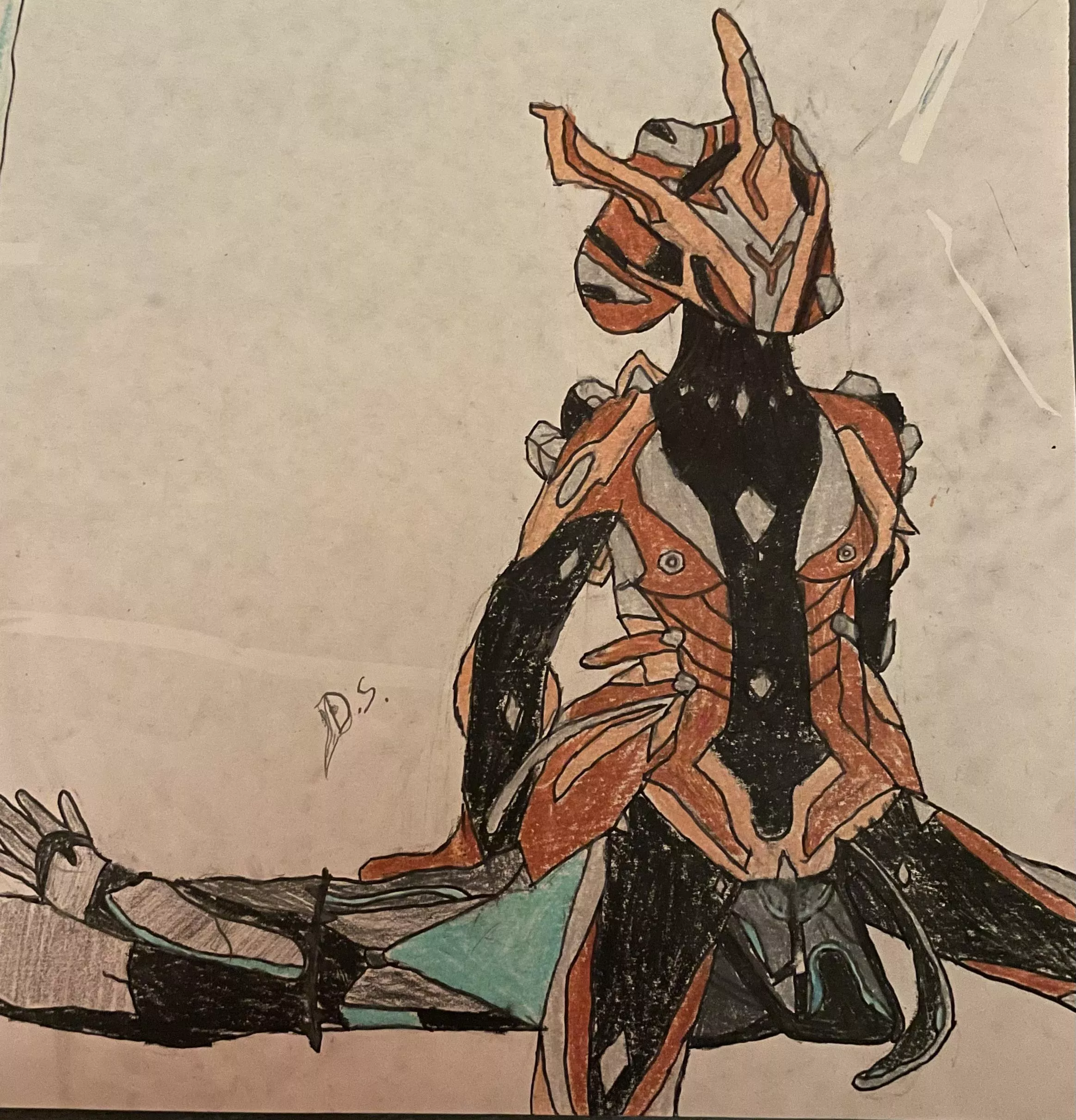 shitty drawing of khora and nyx by me