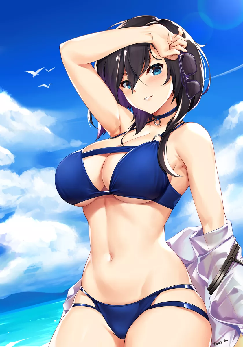 Shkikkan-sama... Are You Enjoying This Trip To The Beach?~ðŸ’™ (HMS Ark Royal, Azur Lane, Royal Navy Faction)