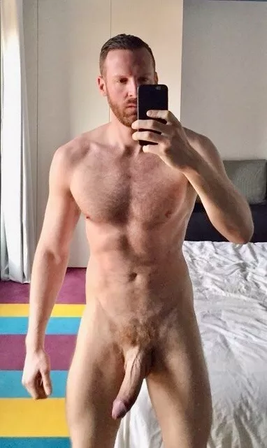 Showing off his long cock