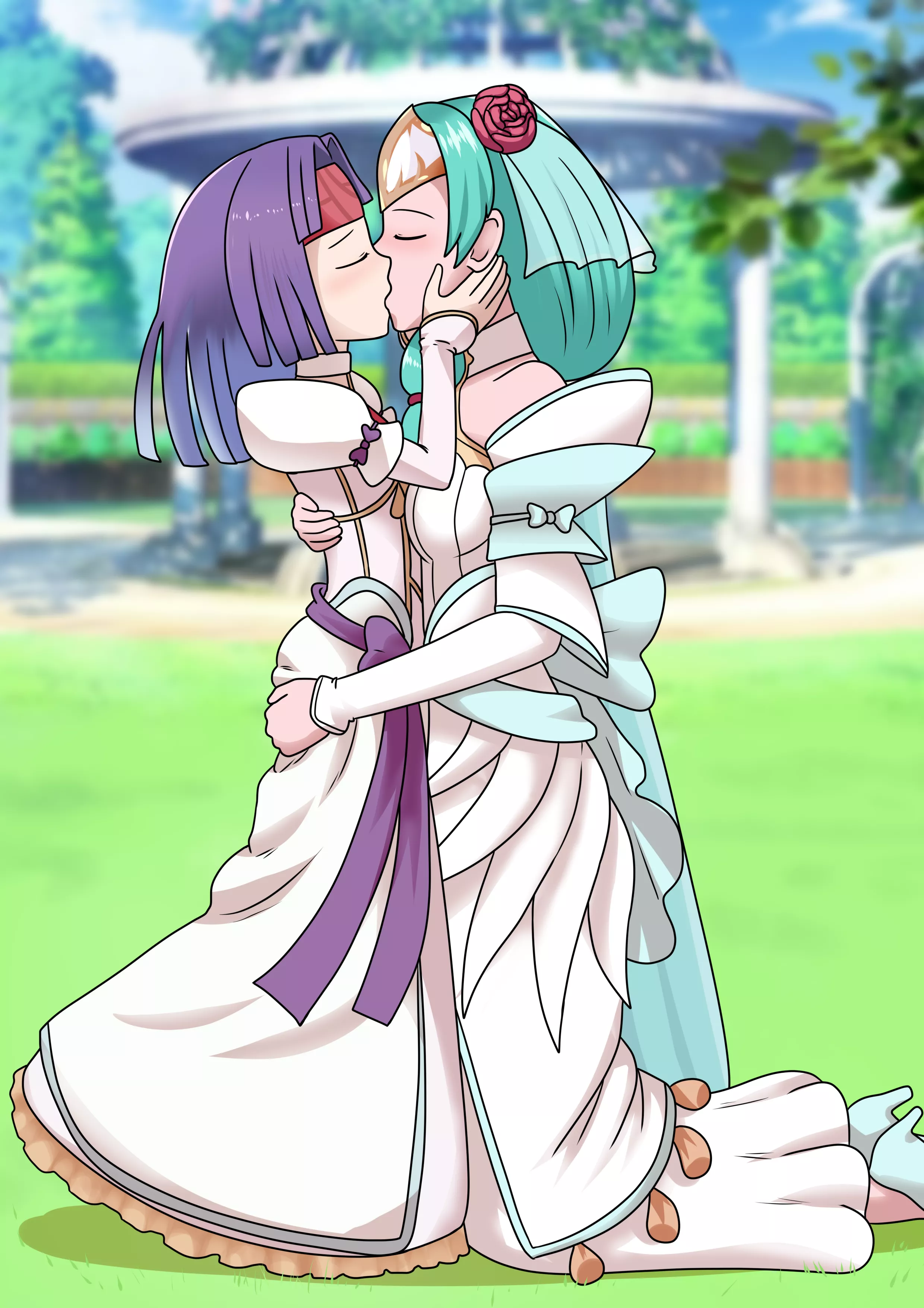 Sigrun and Sanaki Wedding Kiss [Fire Emblem] (Commission)