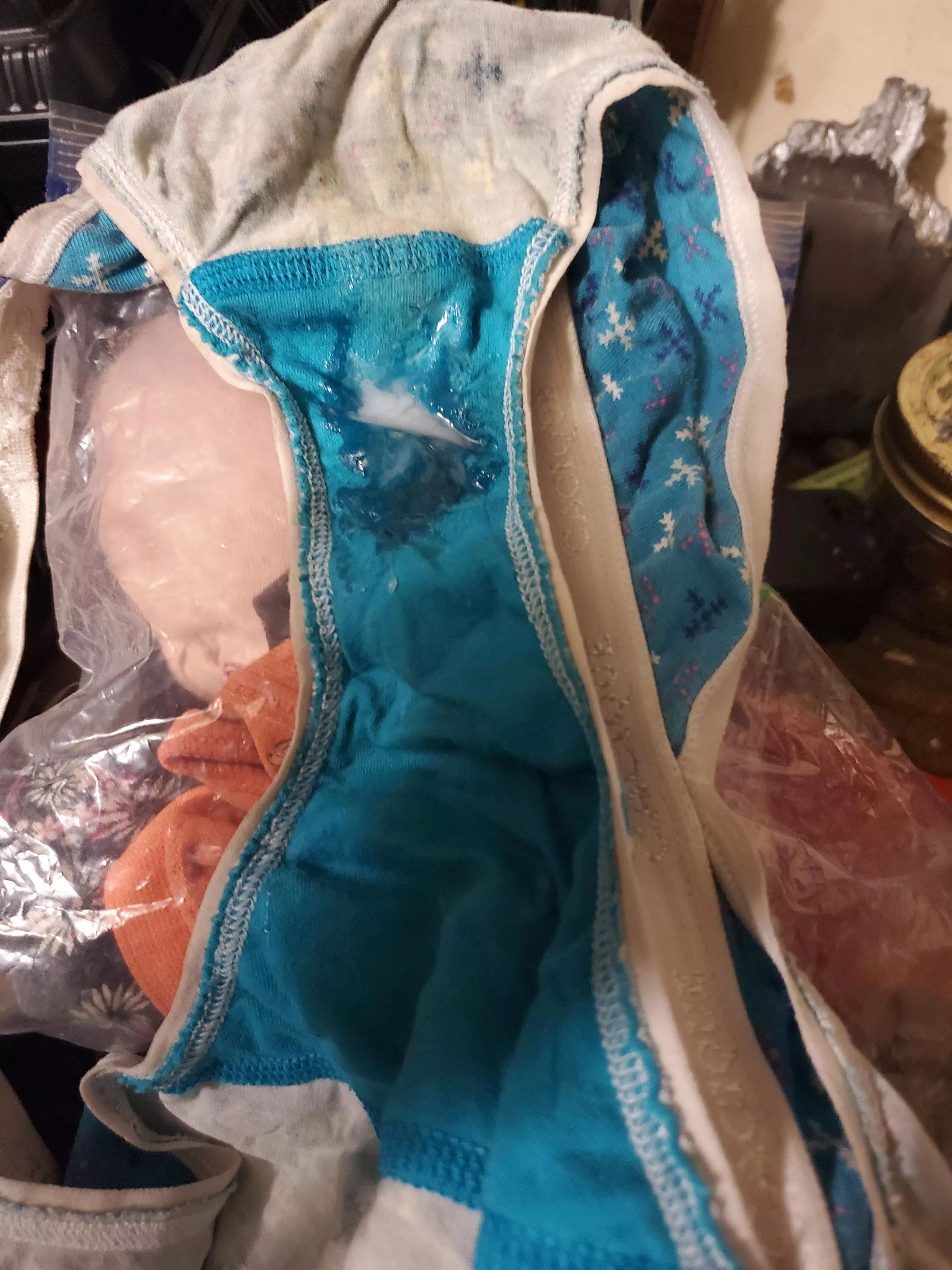 Sils friends panties I used as a cum wrag for 2 weeks goin to someone who will appreciate them as much as I did