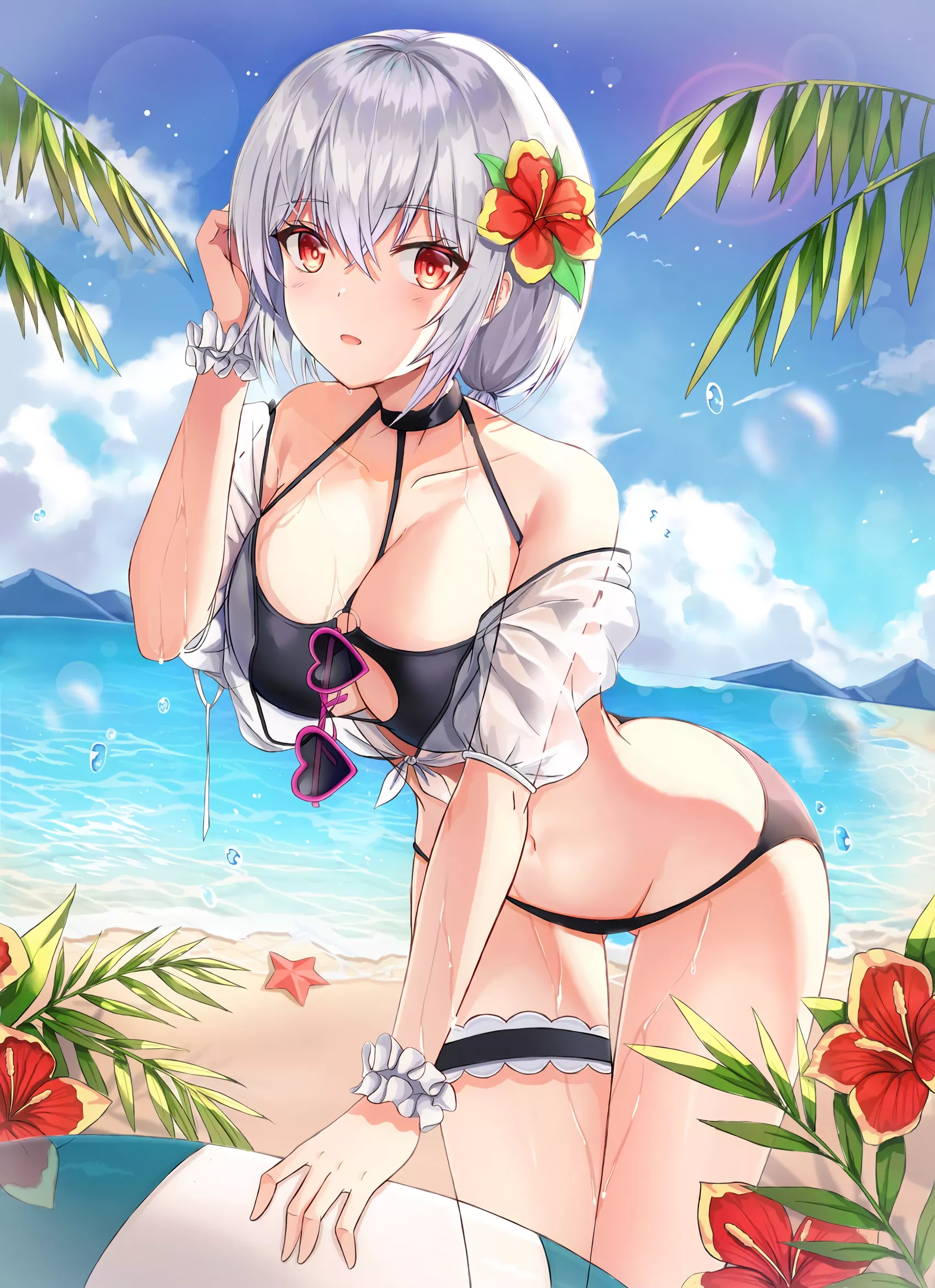 Sirius near hibiscus (neon) [Azur Lane]