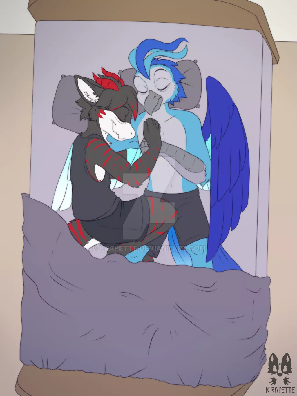 Sleeping with you [COMMISSION] (by Krapette)