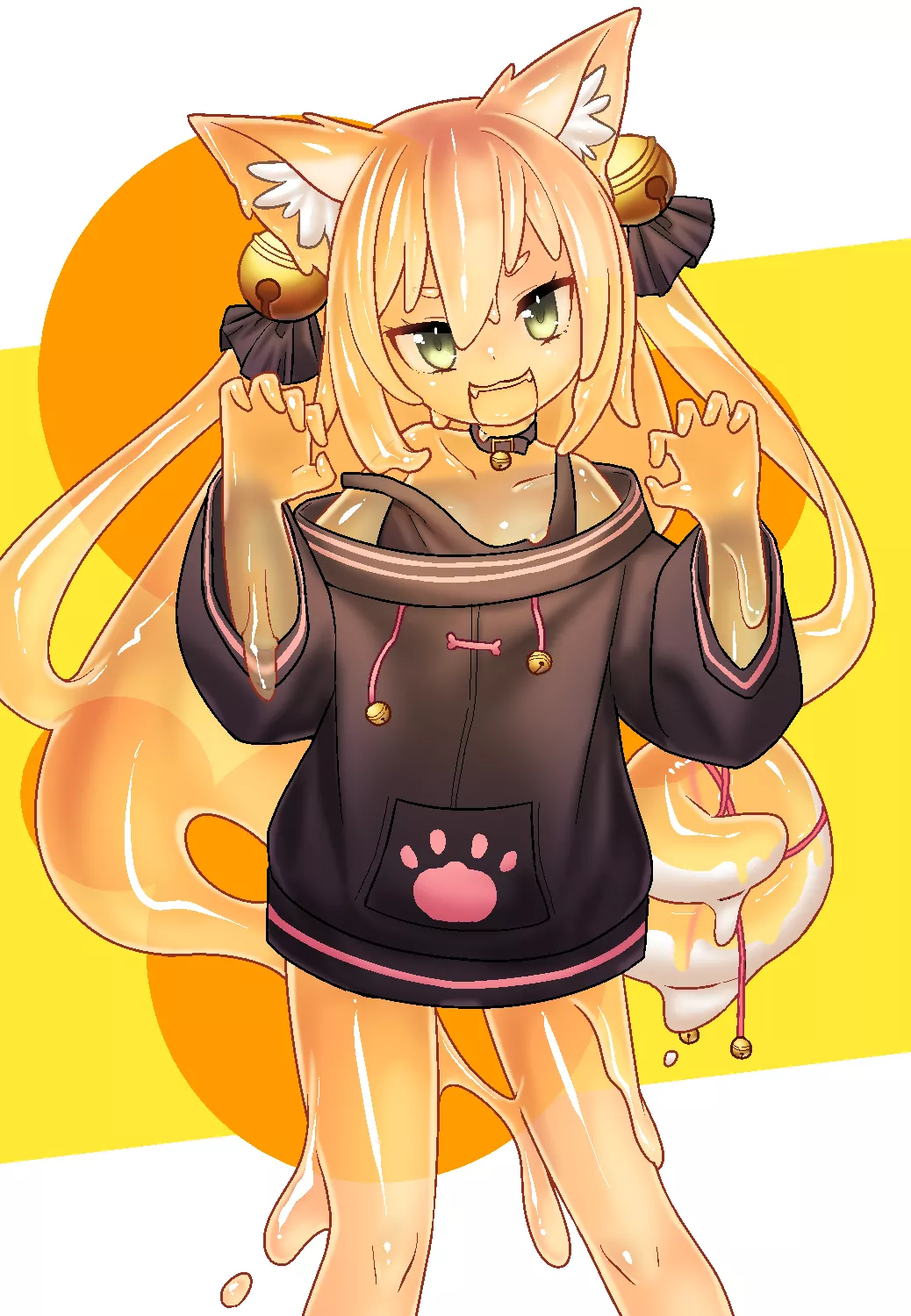 Slime catgirl in a hoodie