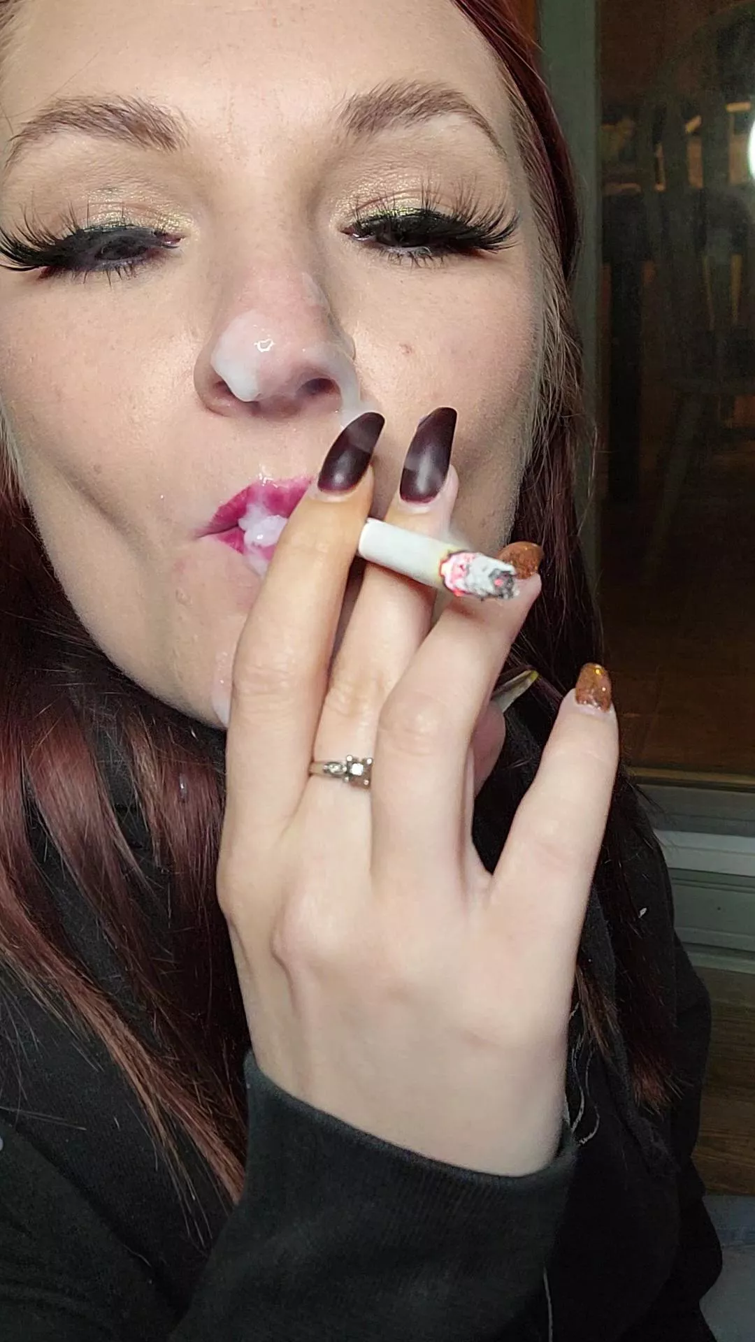 Smoking some cum