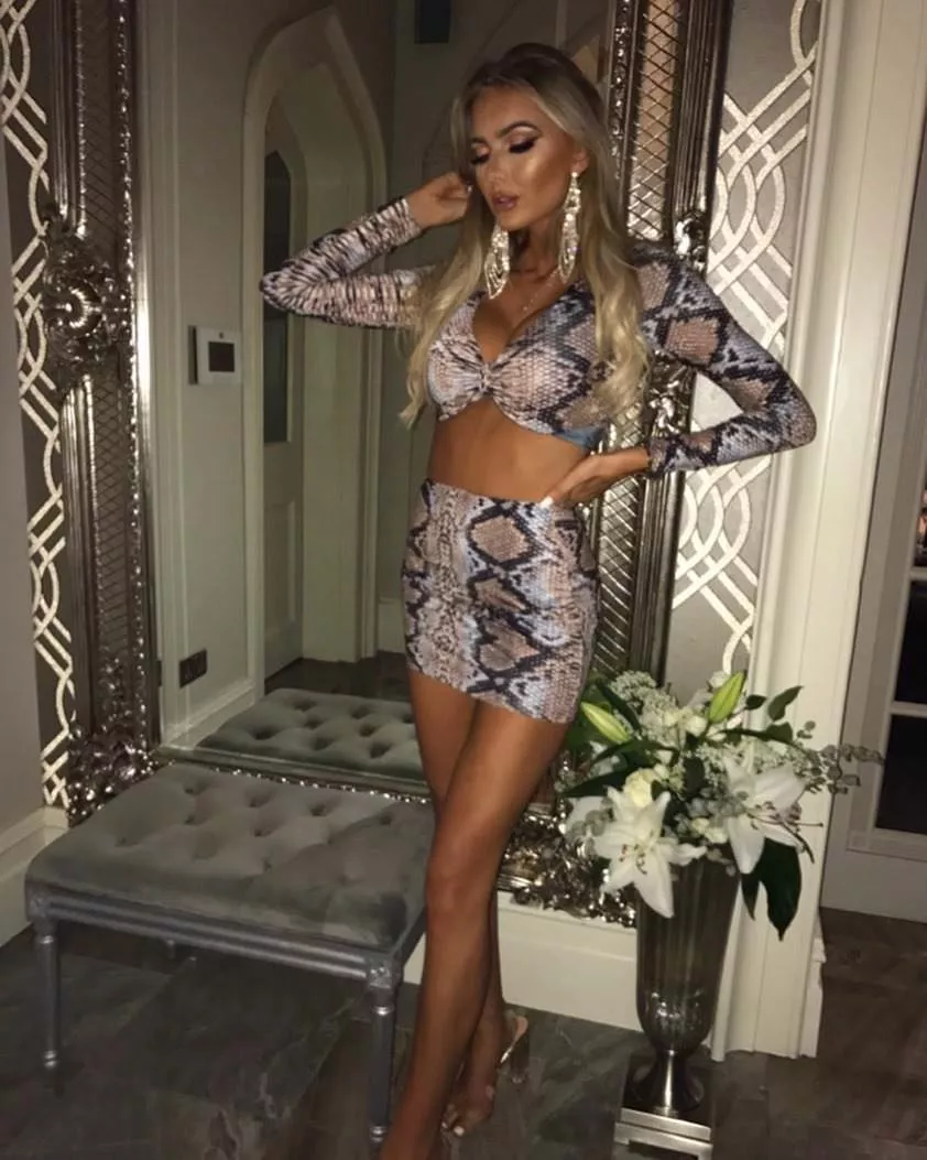 Snake print two piece