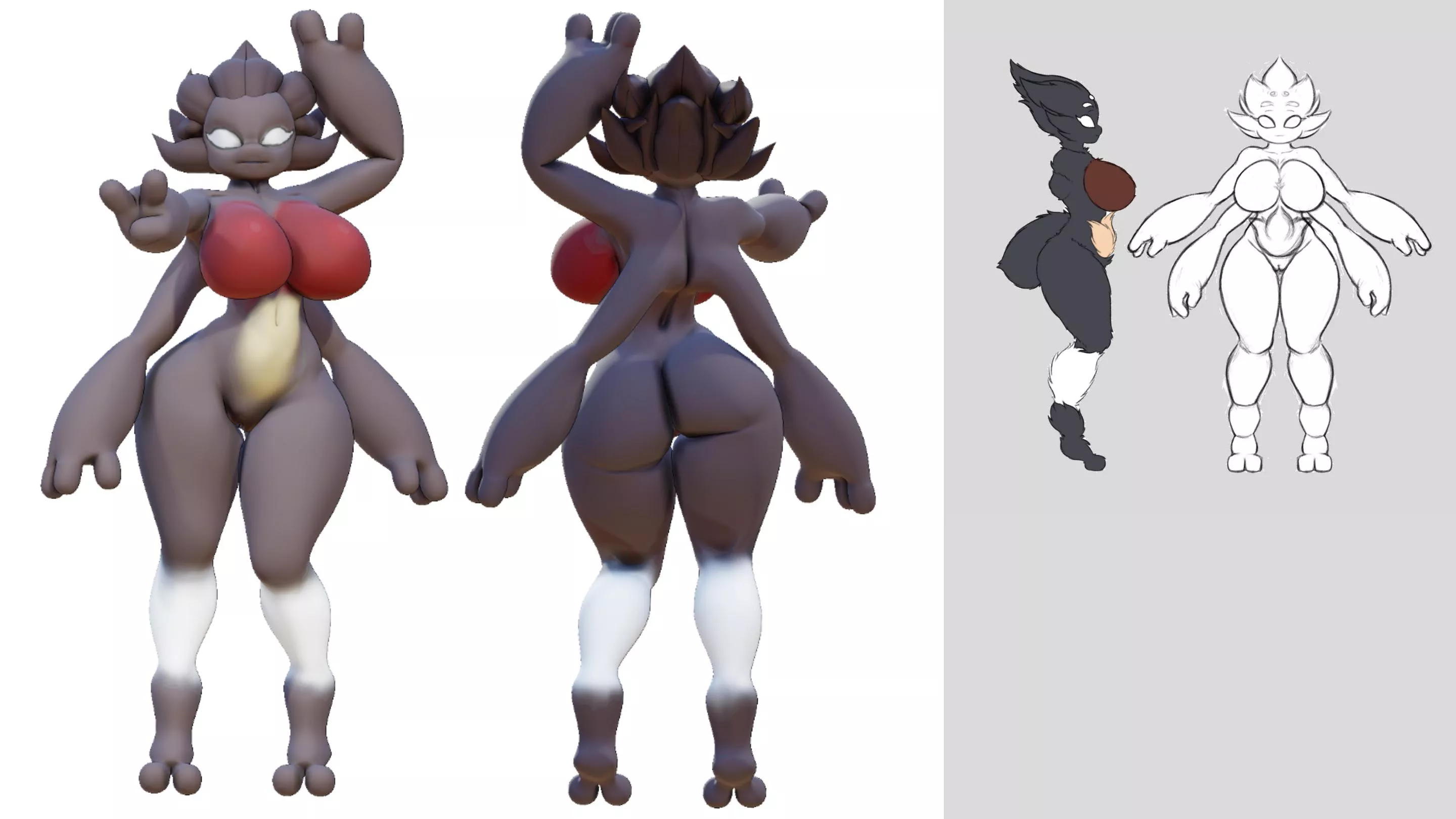 Someone was so kind and wanted to make a 3D model of my spider girl Tiritelle. He's doing good progress rn ðŸ˜³