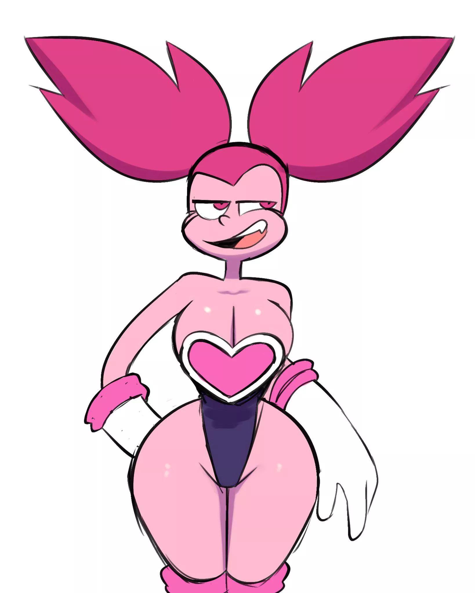 Spinel tries some Rouge cosplay (@Sweet__Dandy)