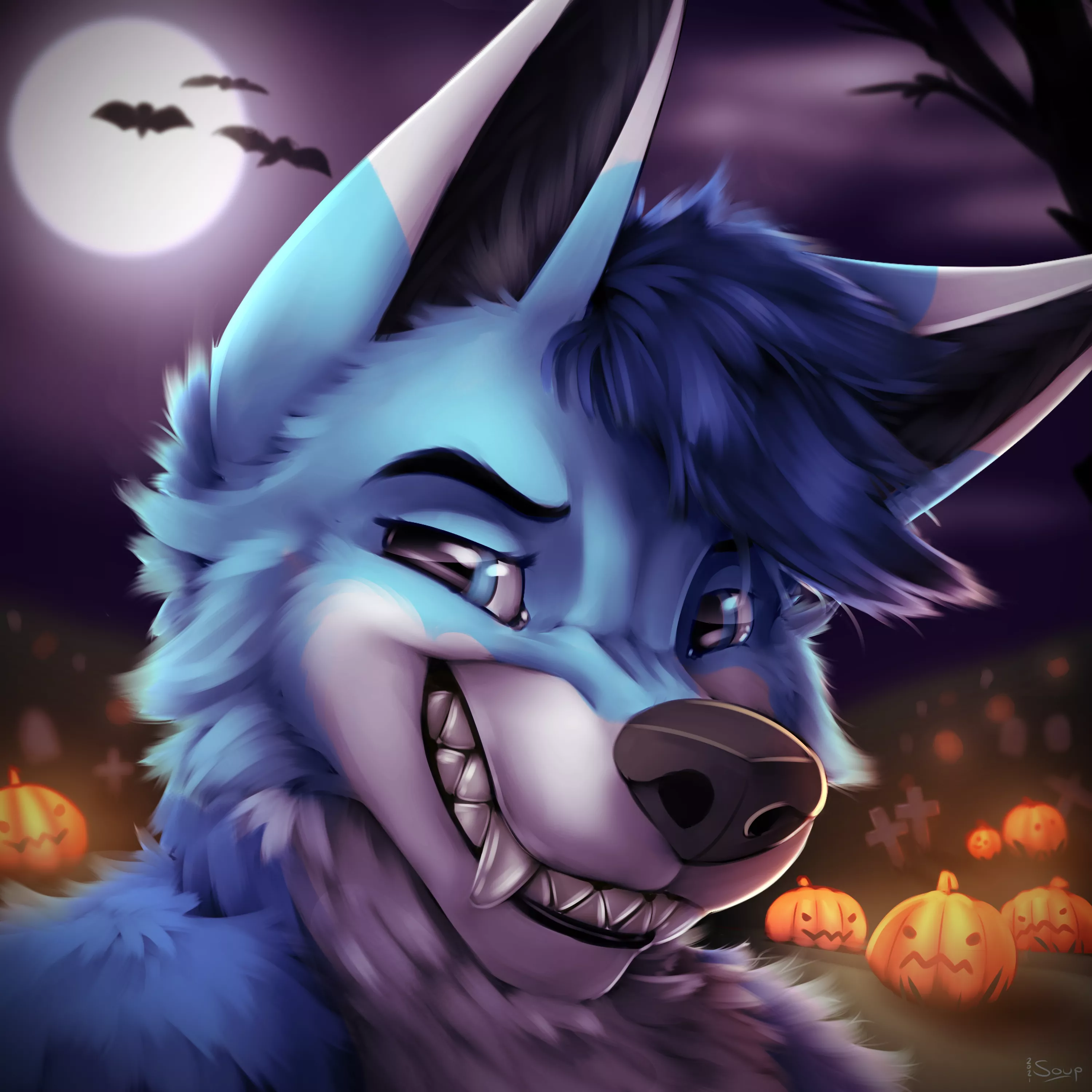 Spooky (early) October Headshot Commission! ðŸŽƒ (Art by me)