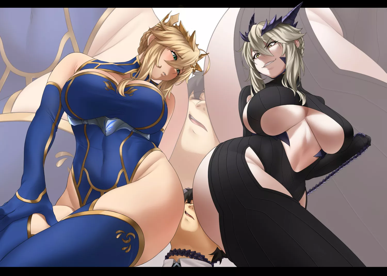 Squished By Lancer Artoria & Lancer Alter.