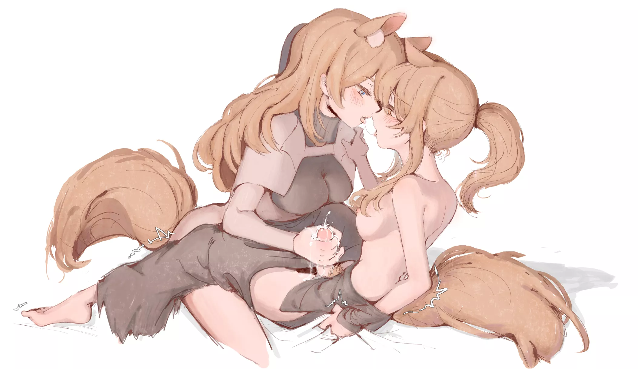 Stroking and kissing her (ying) [arknights]