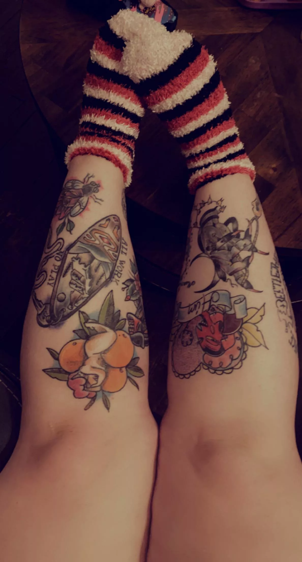 Tattoos and socked feet ðŸ’–