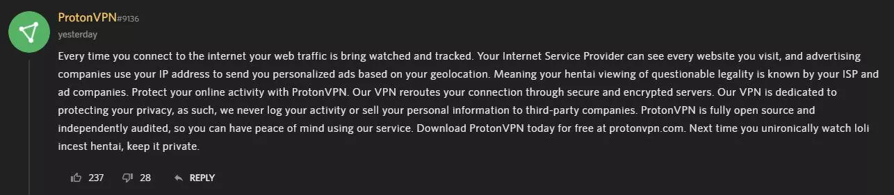 Thank you ProtonVPN very cool.