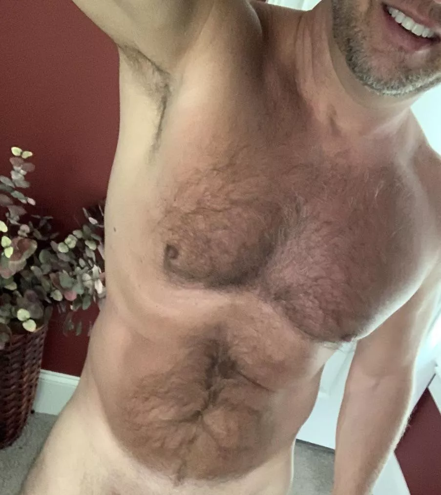 Thanks to overwhelming Reddit response, the chest hair is back (40â€™s)