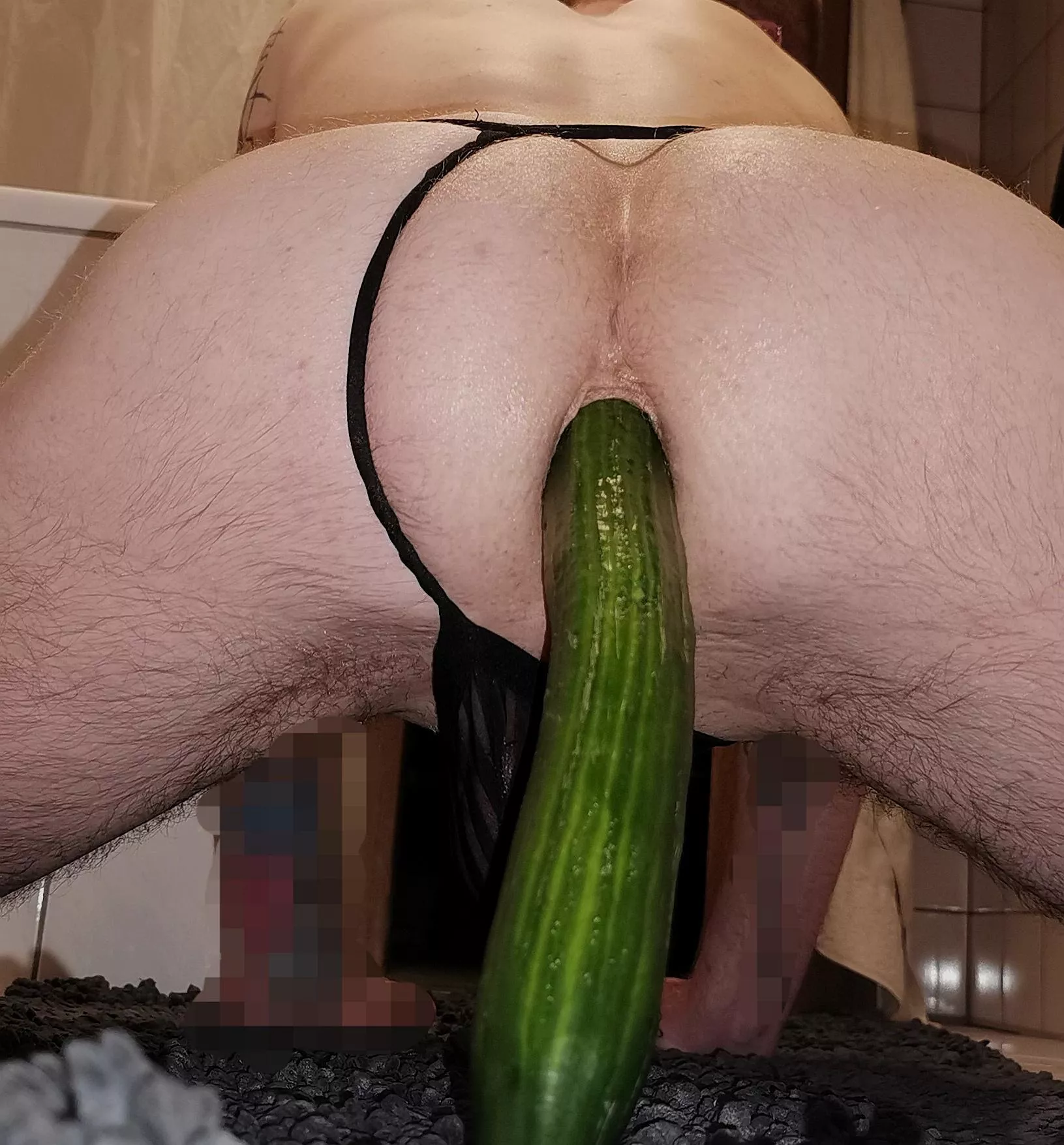 The cucumber is pretty thick 🙈