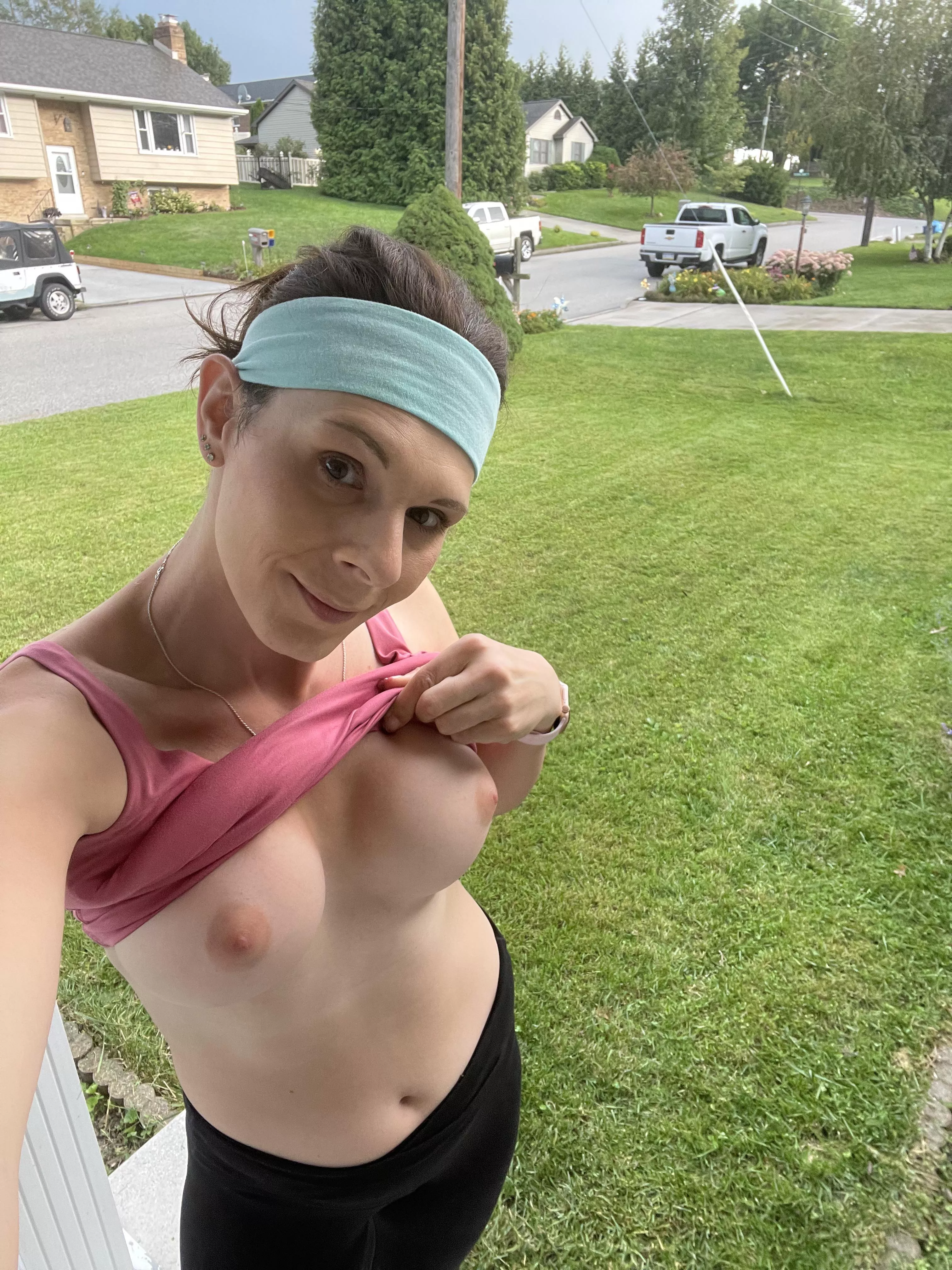 The grass needed mowed and my titties needed flashed (39F)