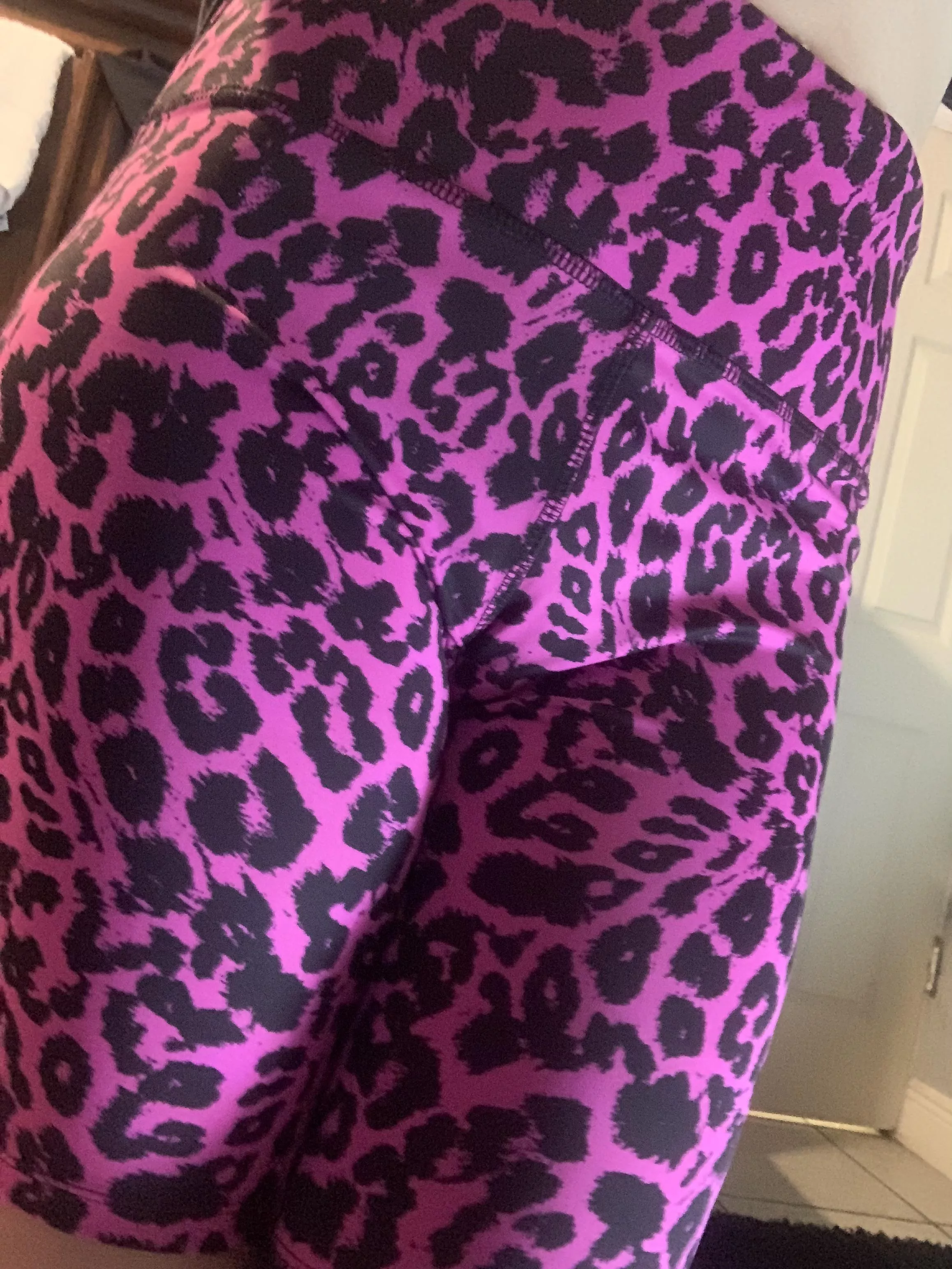 These cheetah yoga pants ride up in all the right spots