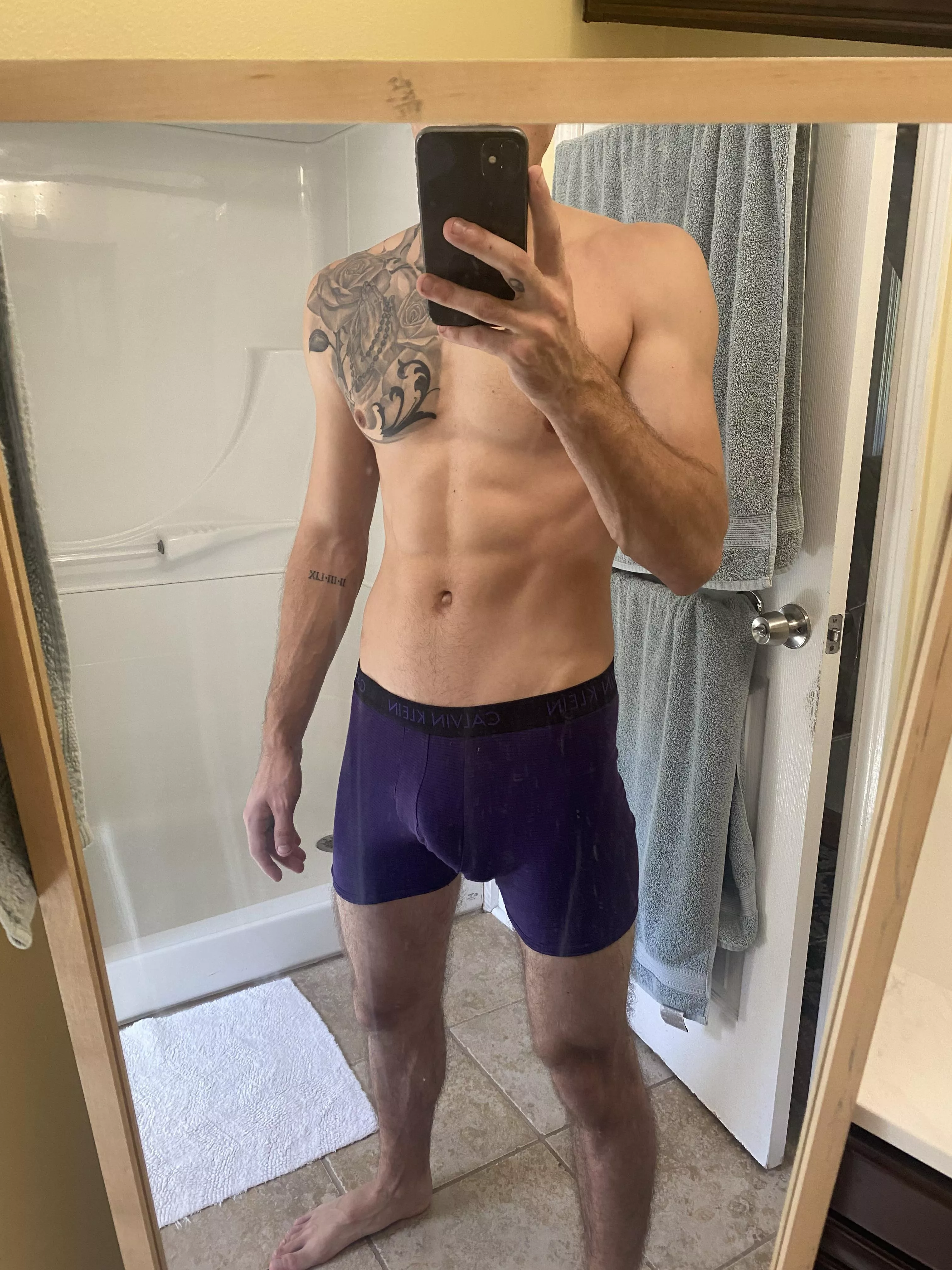 These Purple Calvins make my Bulge POP ðŸ†ðŸ˜ˆ