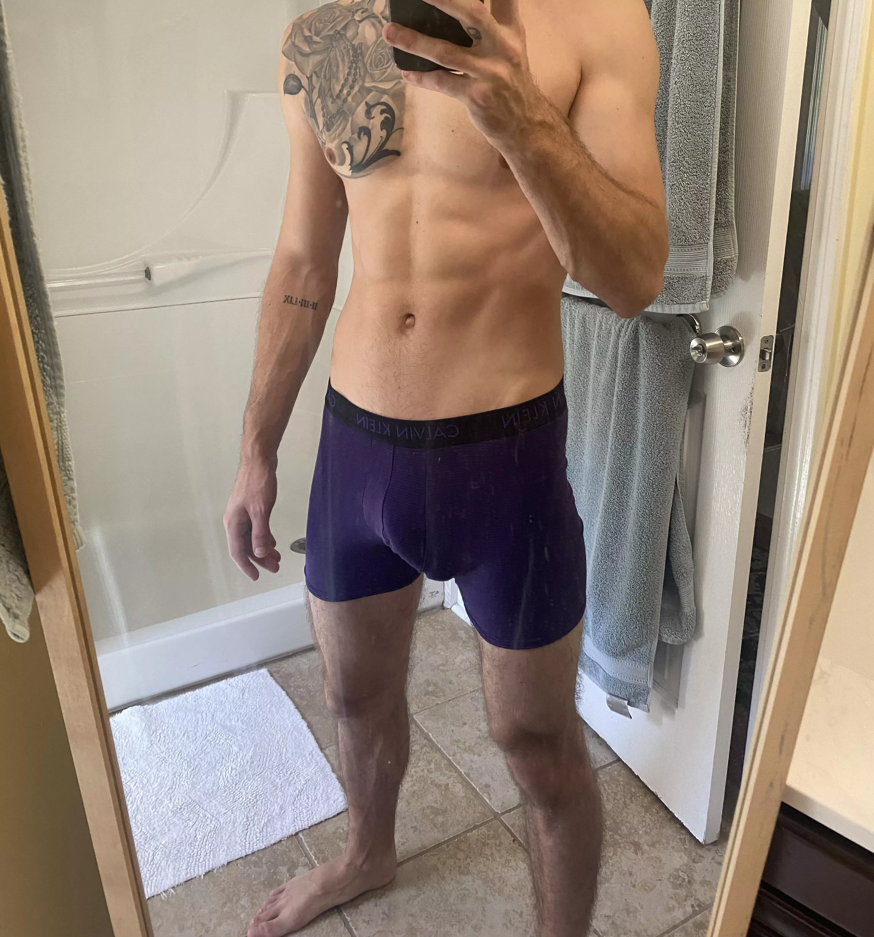 These Purple Calvins Show my Cock Well?