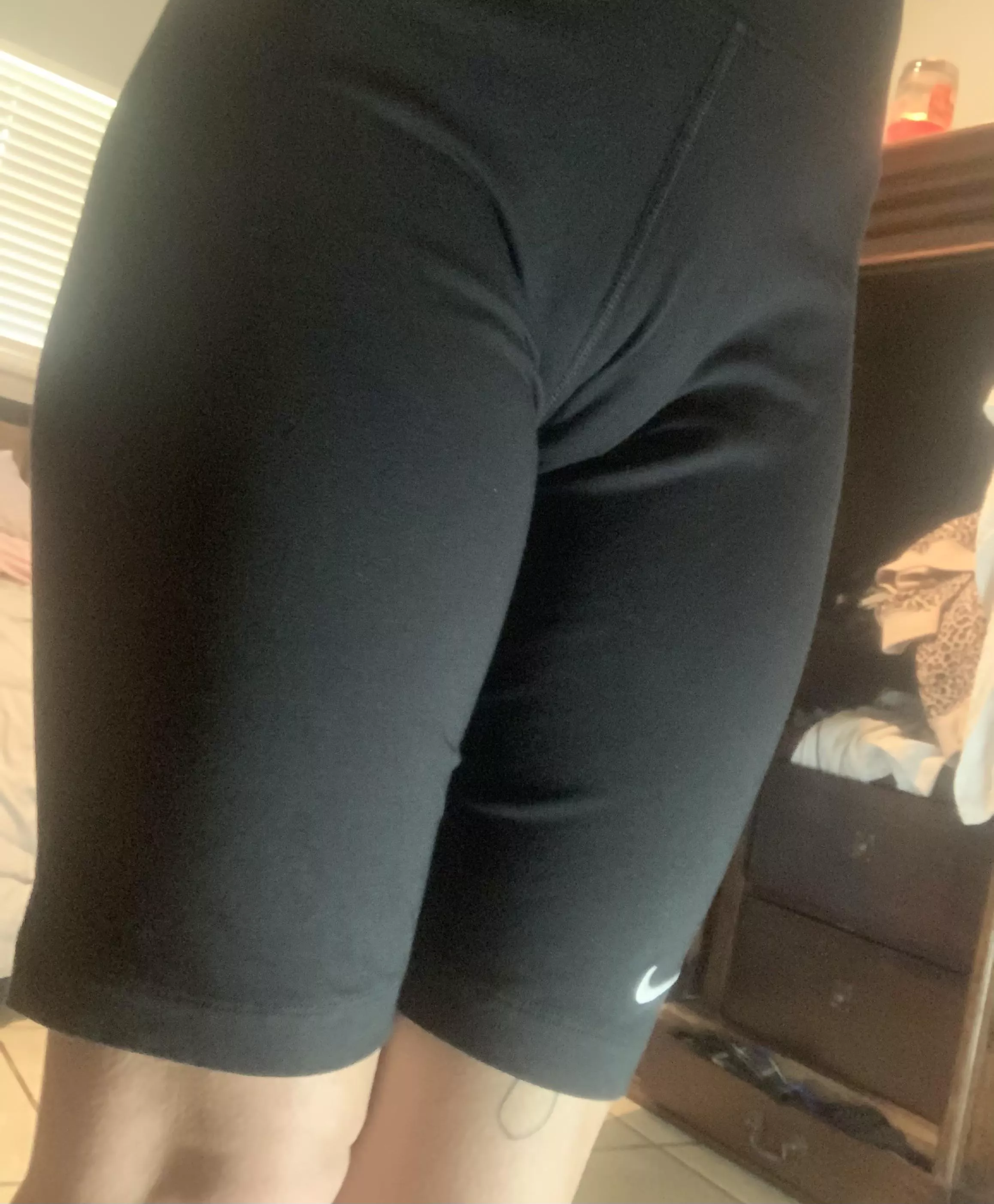 These yoga shorts ride up just a little