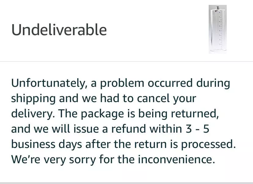 They didnâ€™t even attempt re-delivery or hold it at the local post office for me! I was so looking forward to it :(