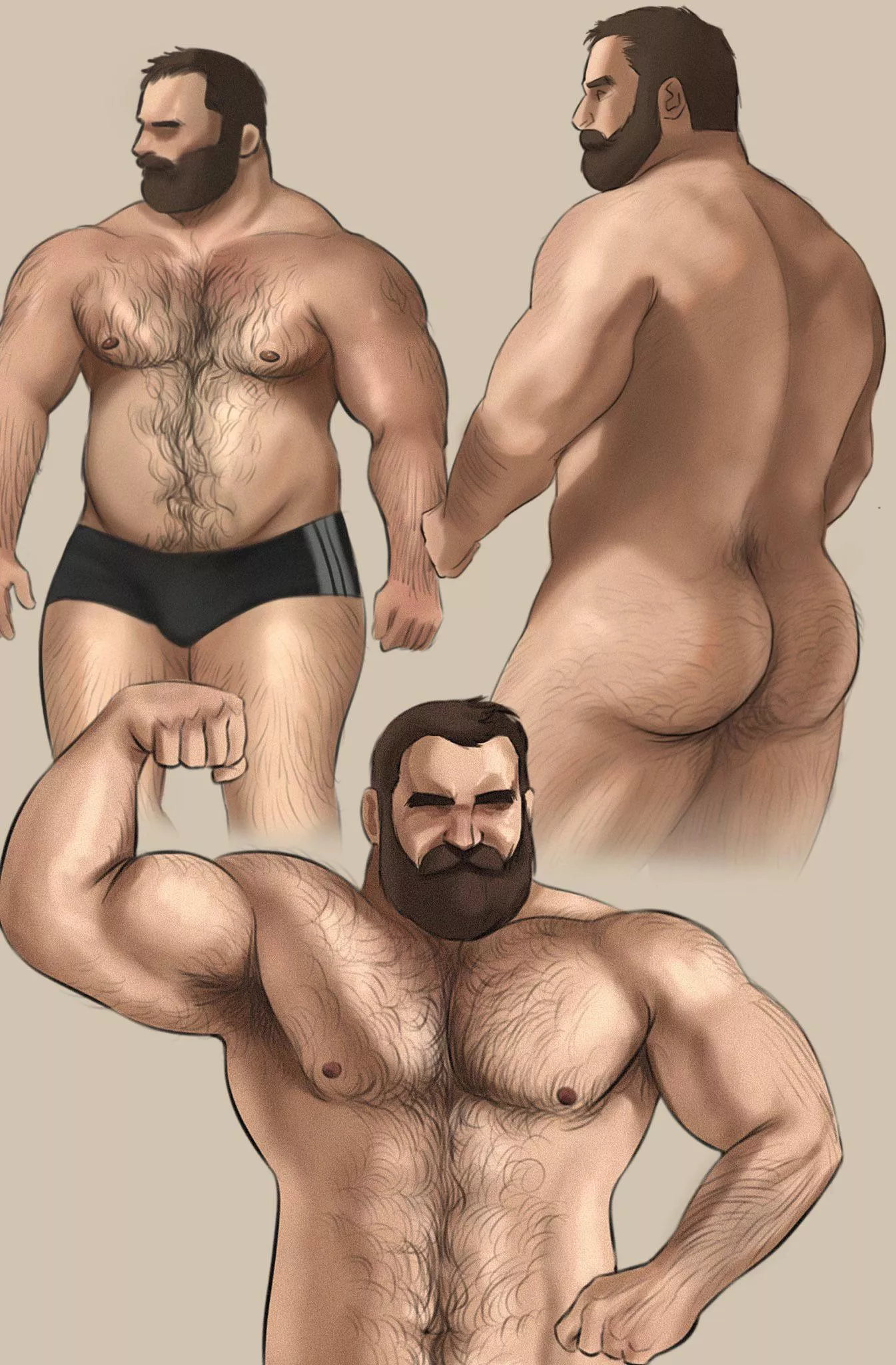 Thick muscle bear (art by me)