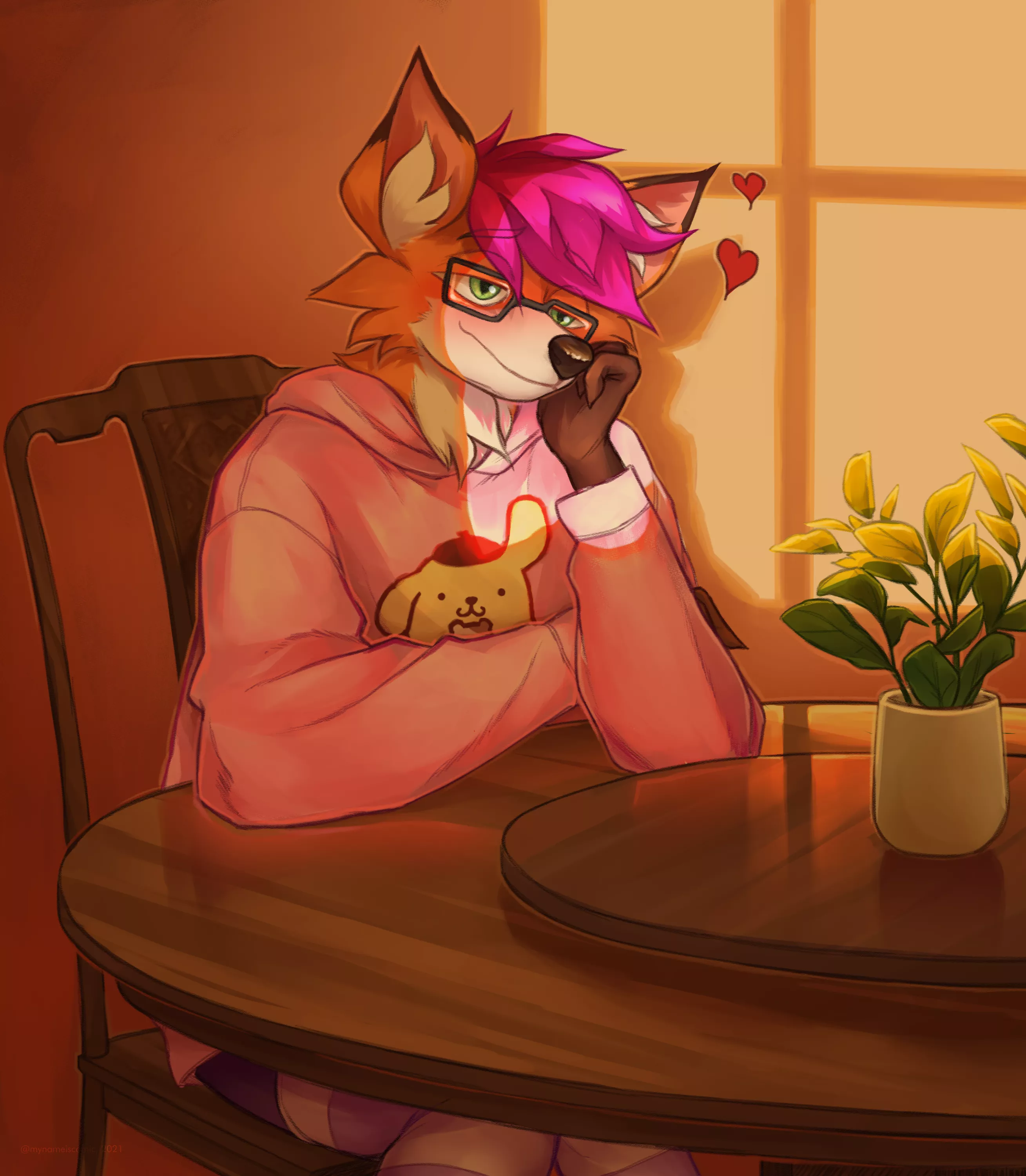 Thinking about someone ( Art by me / @mynameiscomic on Twitter )