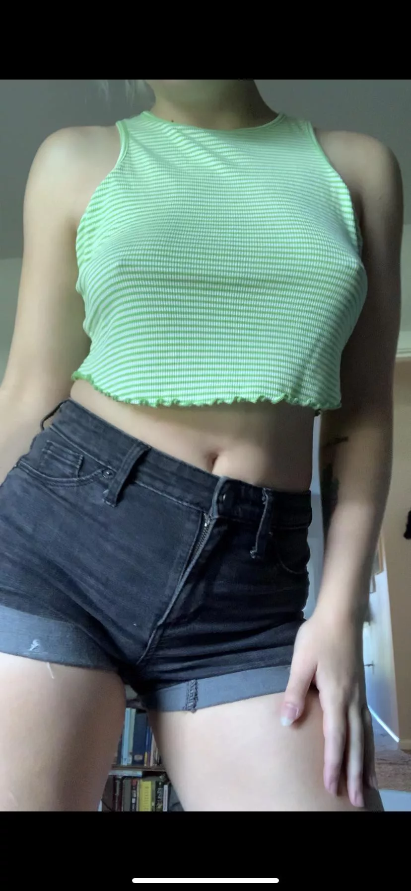 This green top is best worn braless