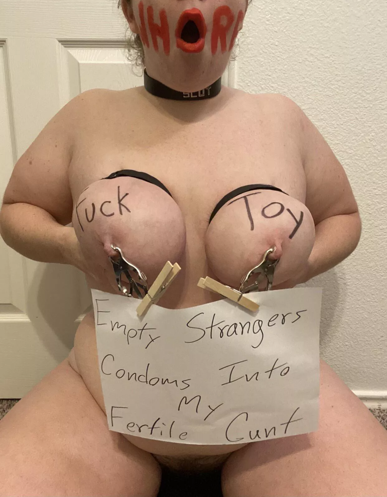 This submissive whore of mine is on her fertile days and I thought to share this with yâ€™all. Be mean, be harsh.