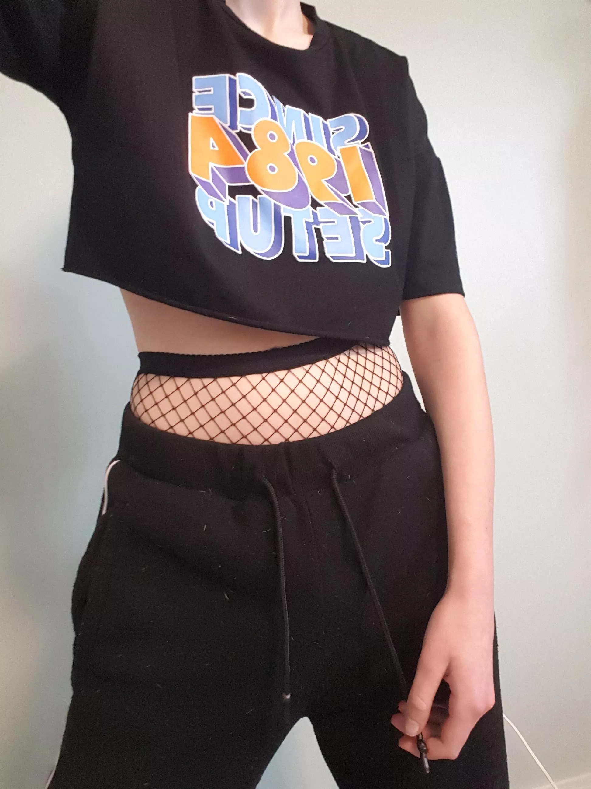 Thoughts on sweats + fishnets?