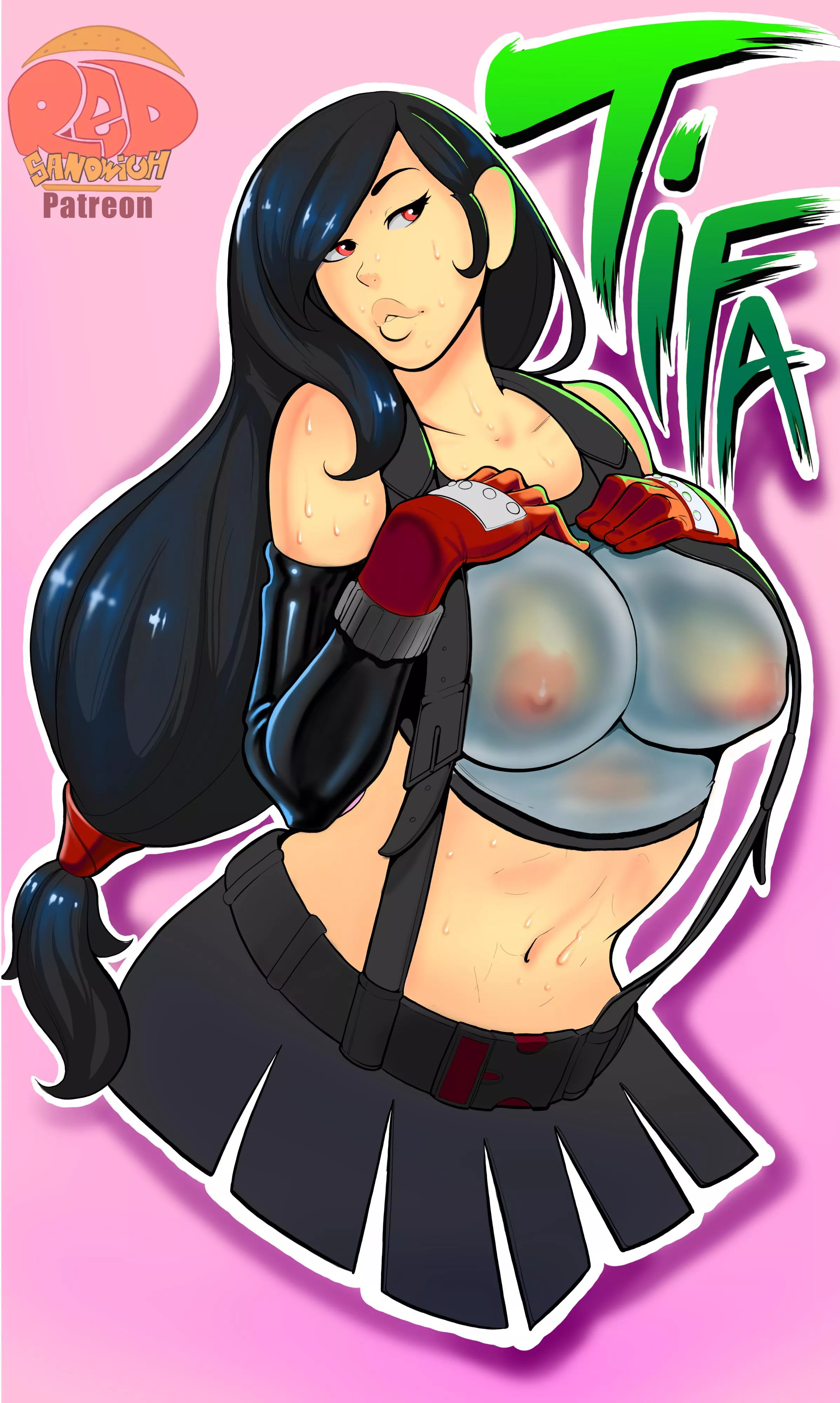 Tifa got her shirt all wet