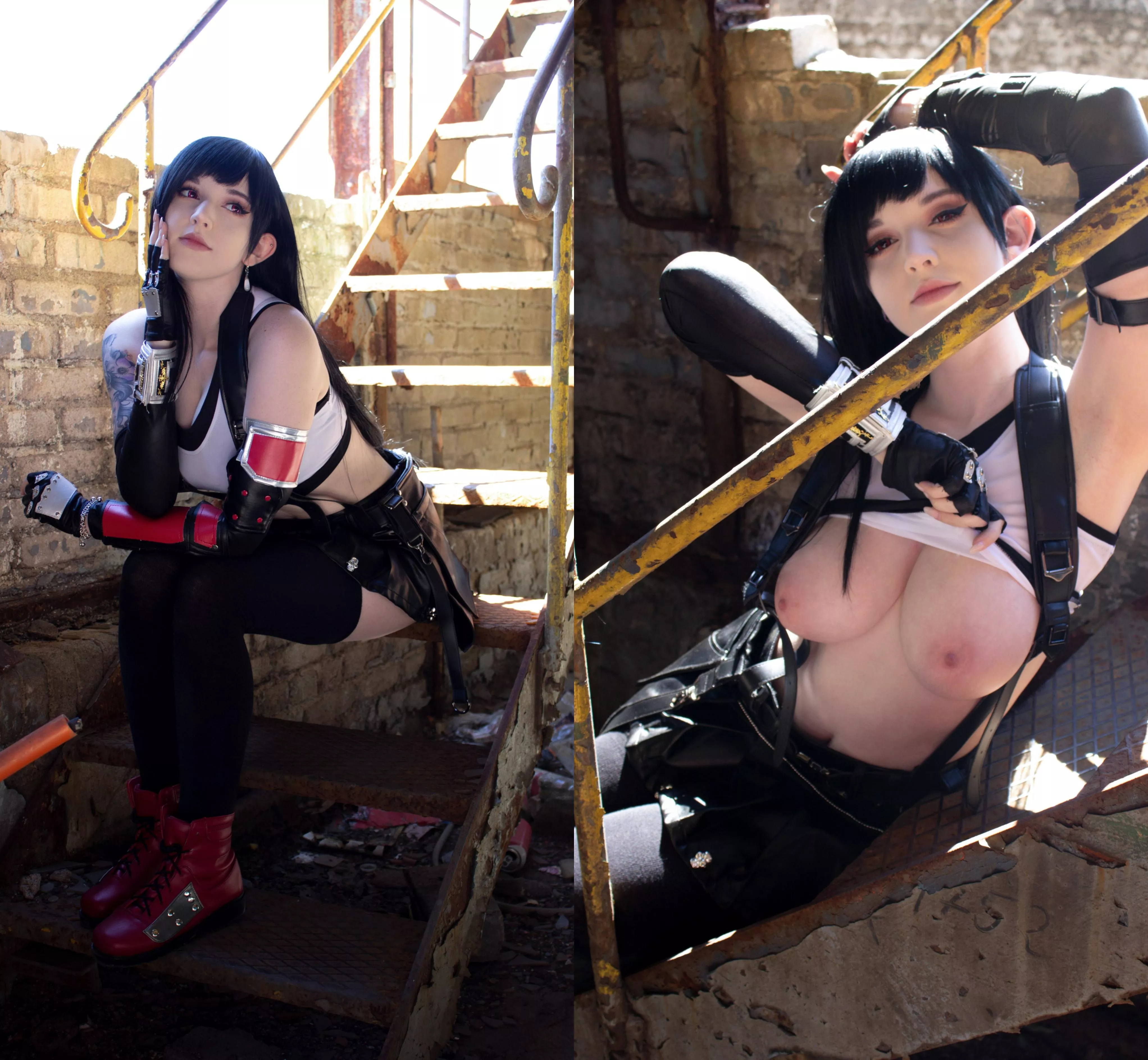 Tifa Lockhart On/Off cosplay by EnaFox