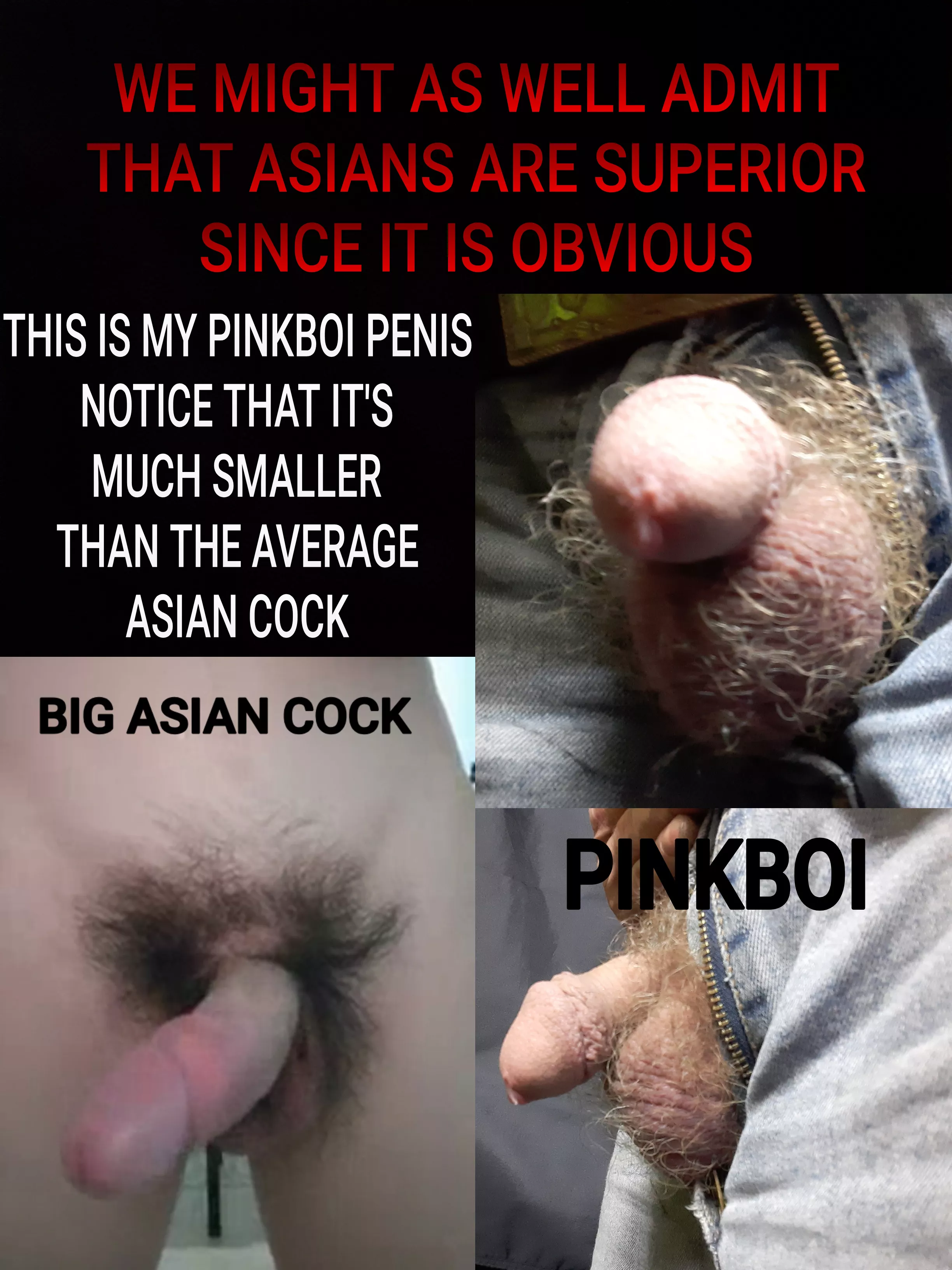 Tiny white dick < Superior Asian Cock 😎