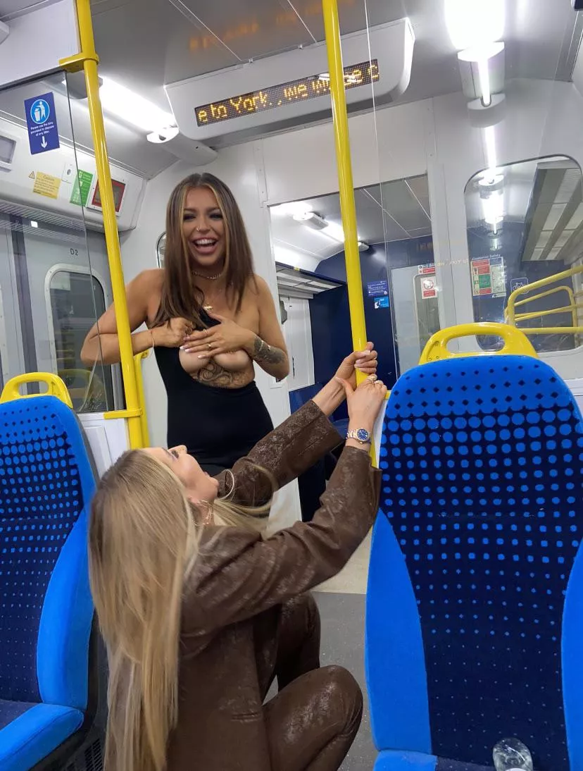 Tits out on the train