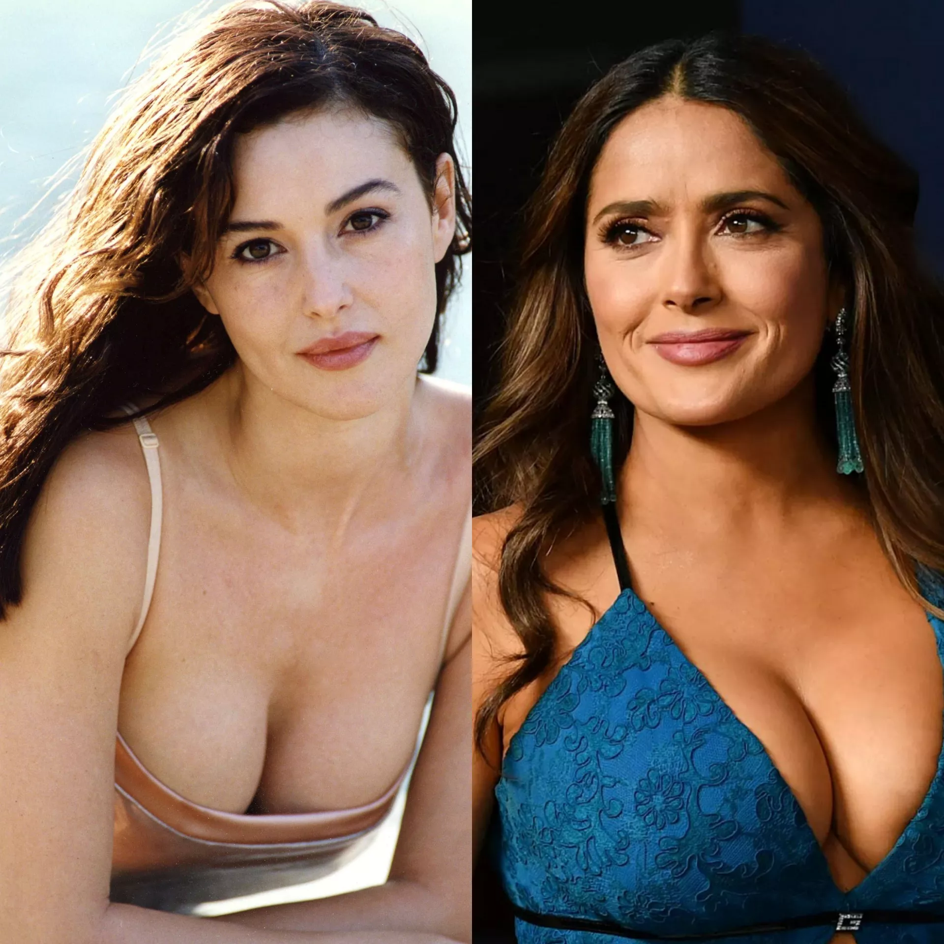 Titty fuck from Monica Bellucci or Salma Hayek?