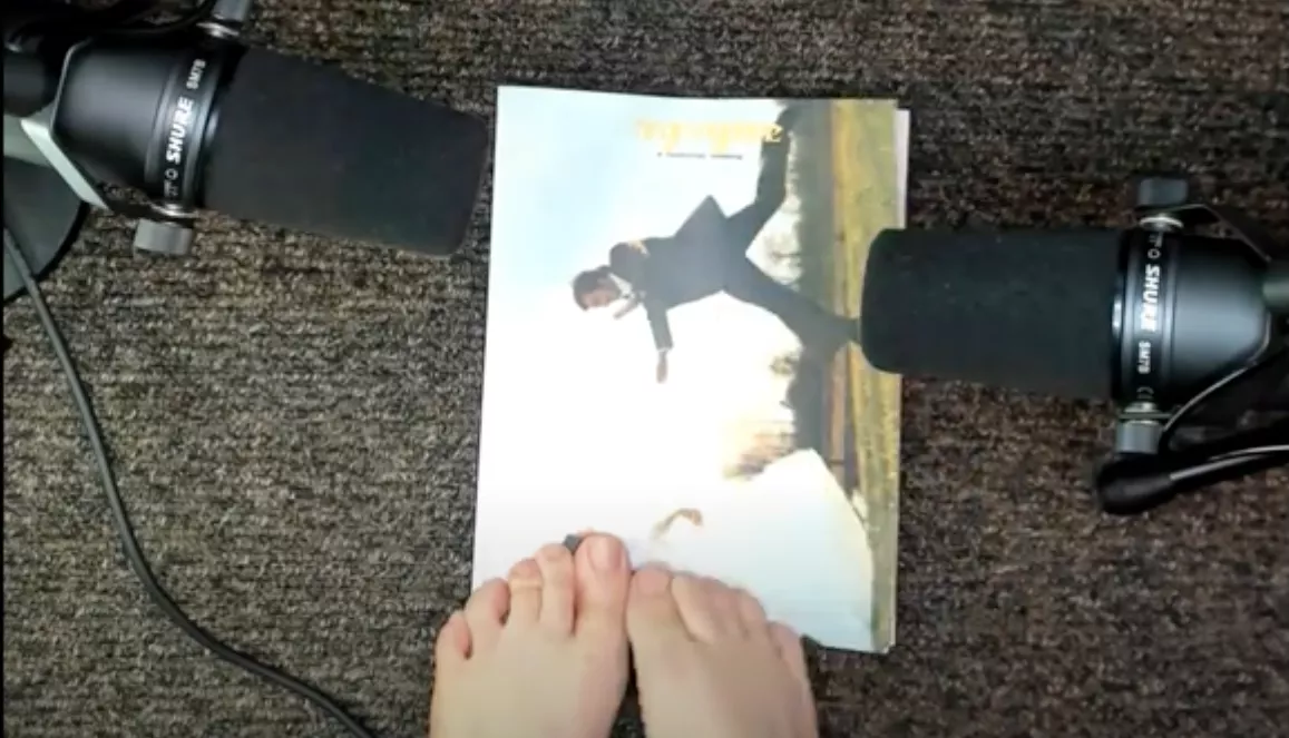 Toe-Tracing an Art Magazine - ASMR Video Showing Toes