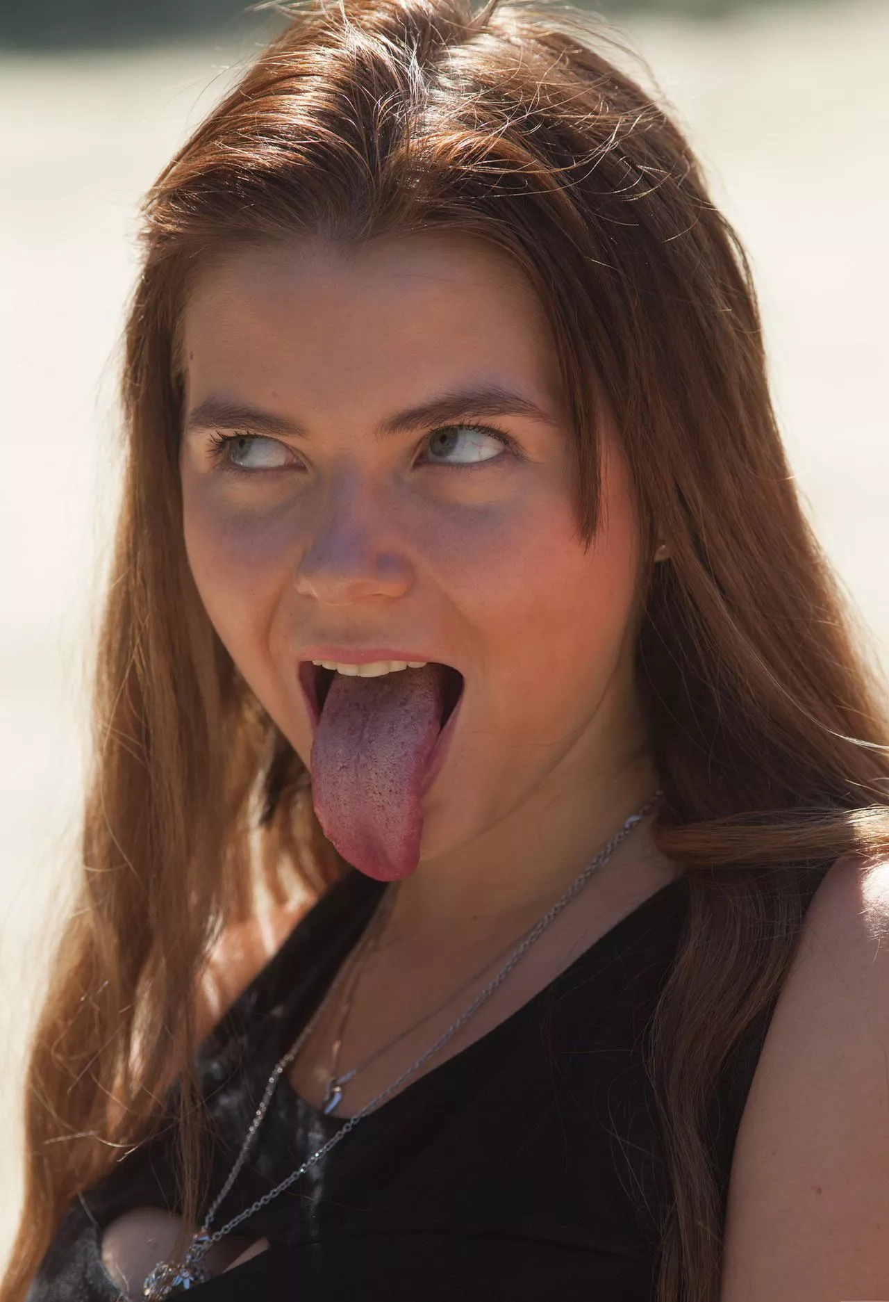 Tongue out