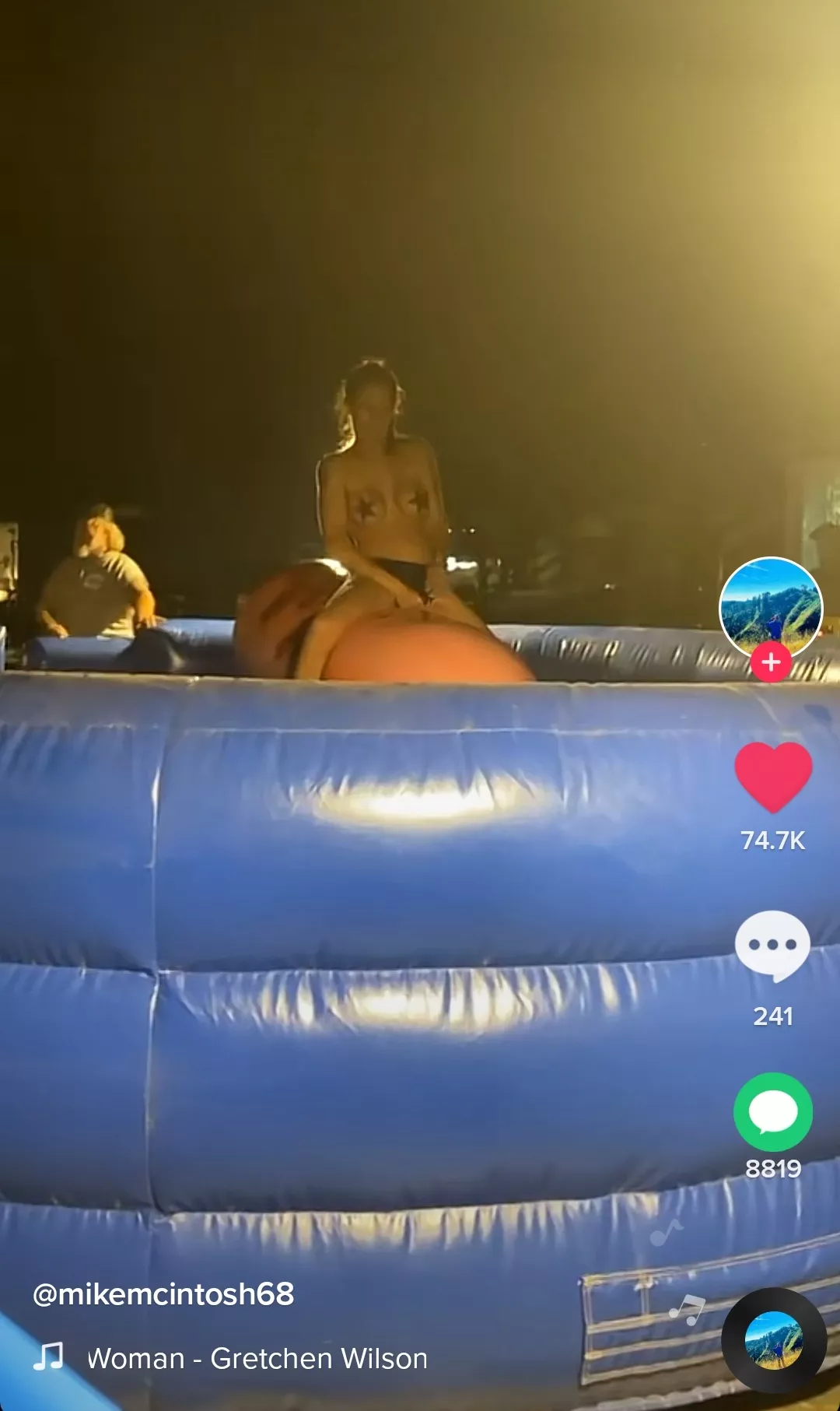 Topless bull riding.... Catch it while you can!