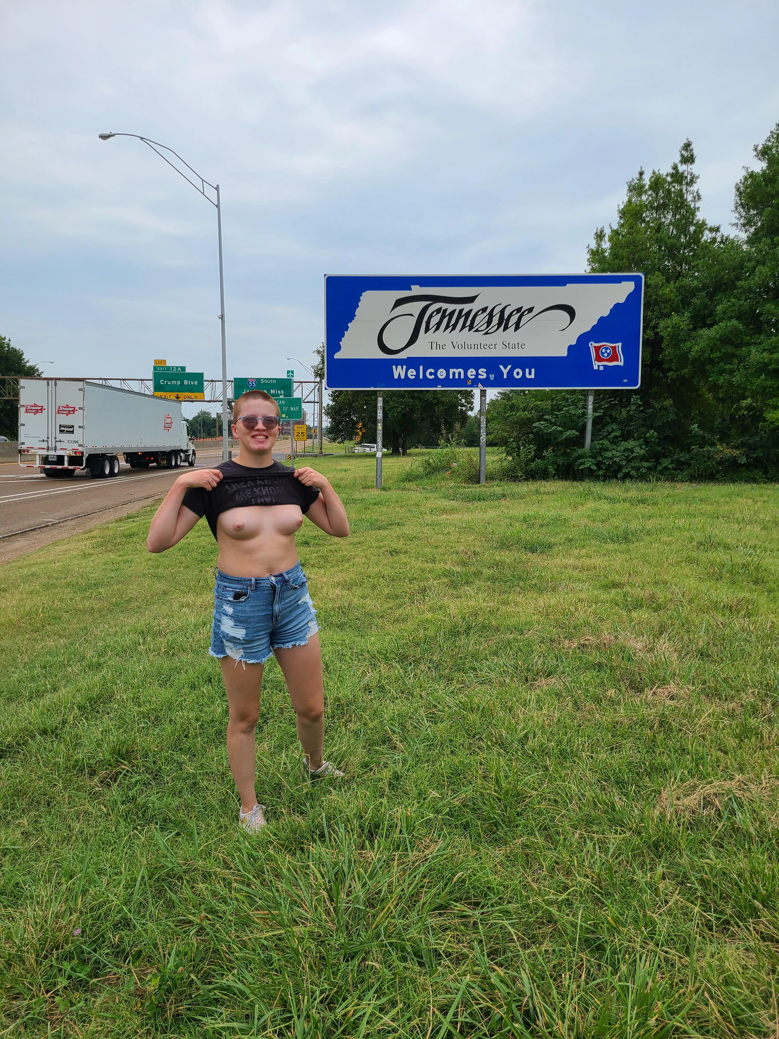 Traveling across the states! Feeling a little more comfortable showing off my chest now that I feel a little more boish.