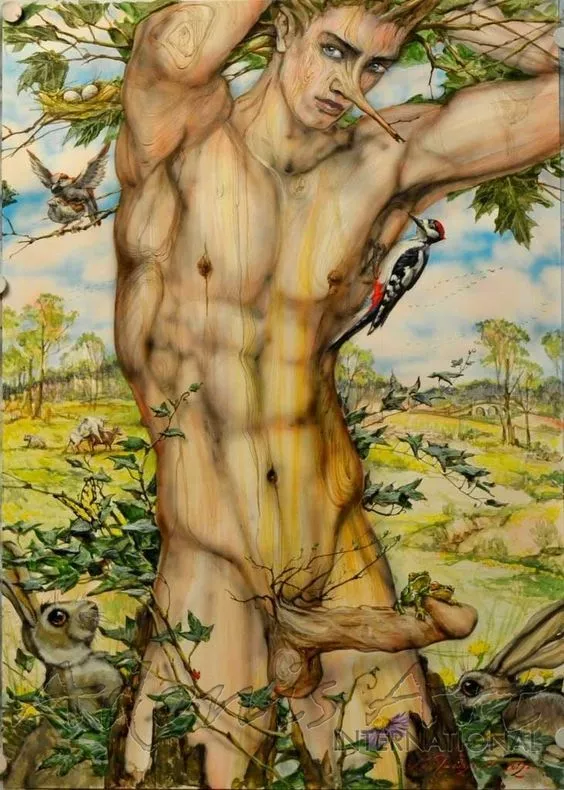 Tree man with a thick branch