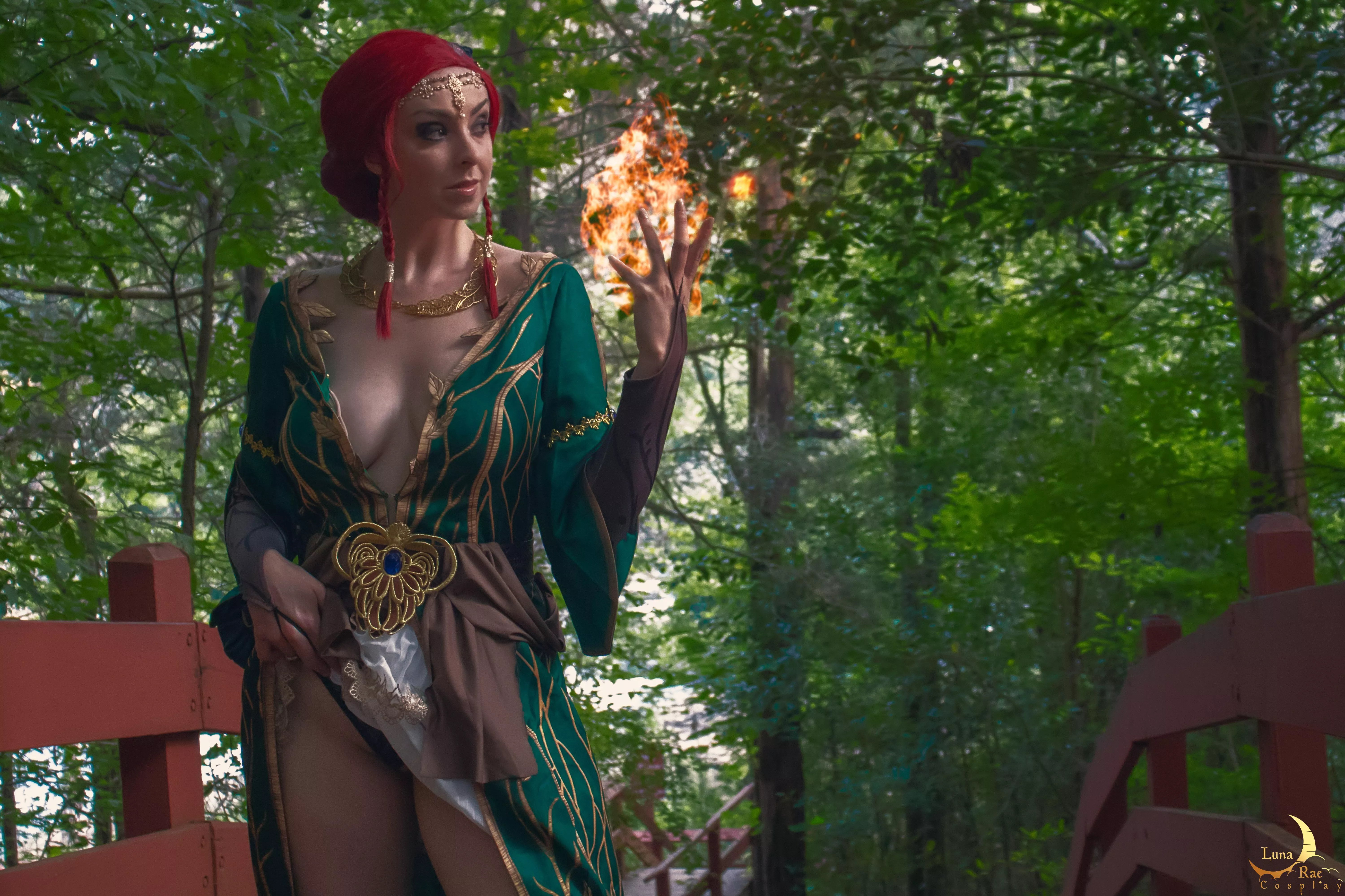 Triss getting ready to present your quest reward. Boudoir Triss cosplay by LunaRaeCosplay